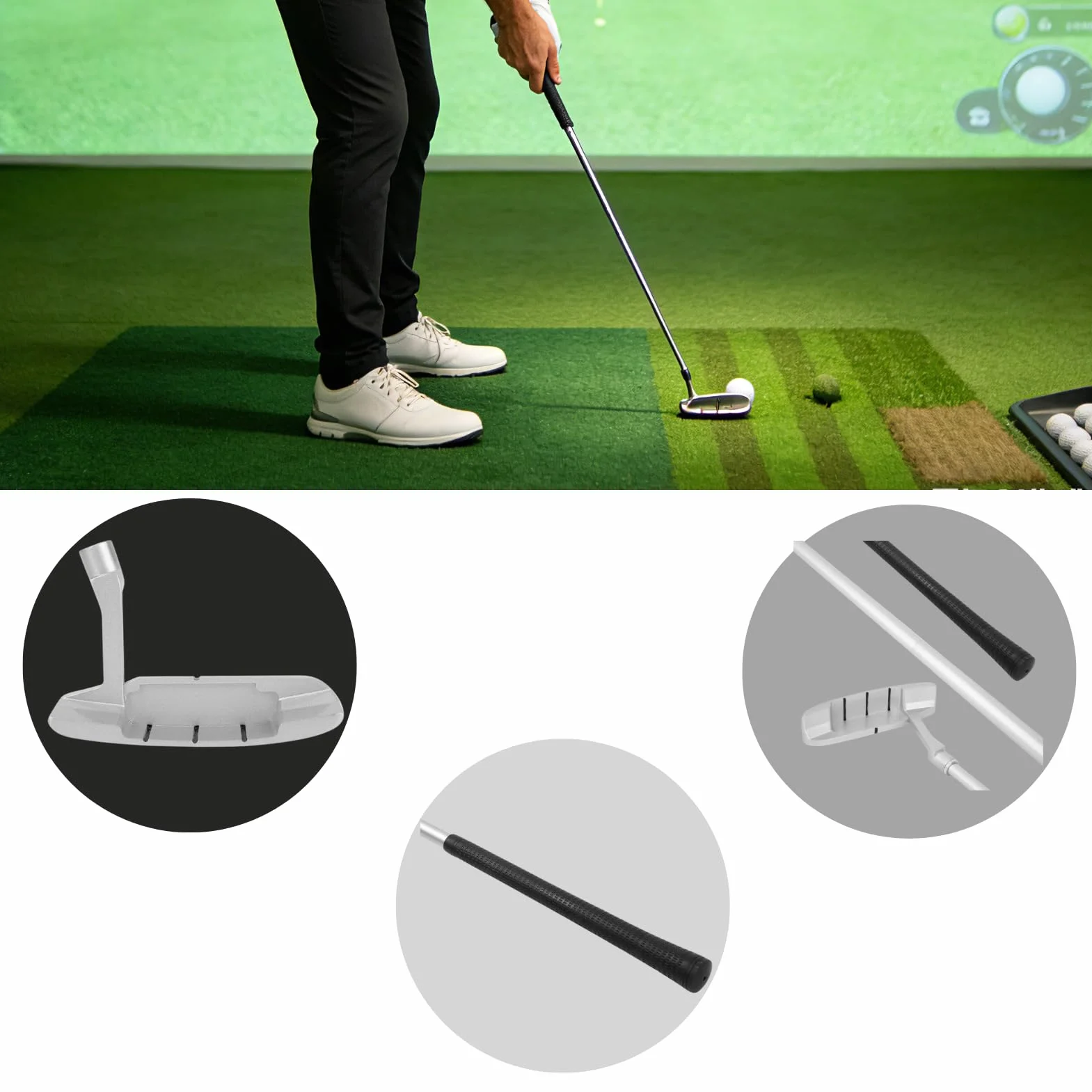 Putter Plegable de Cuatro Secciones 89 cm para Golfistas Diestros o Zurdos Accesorio de Entrenamiento