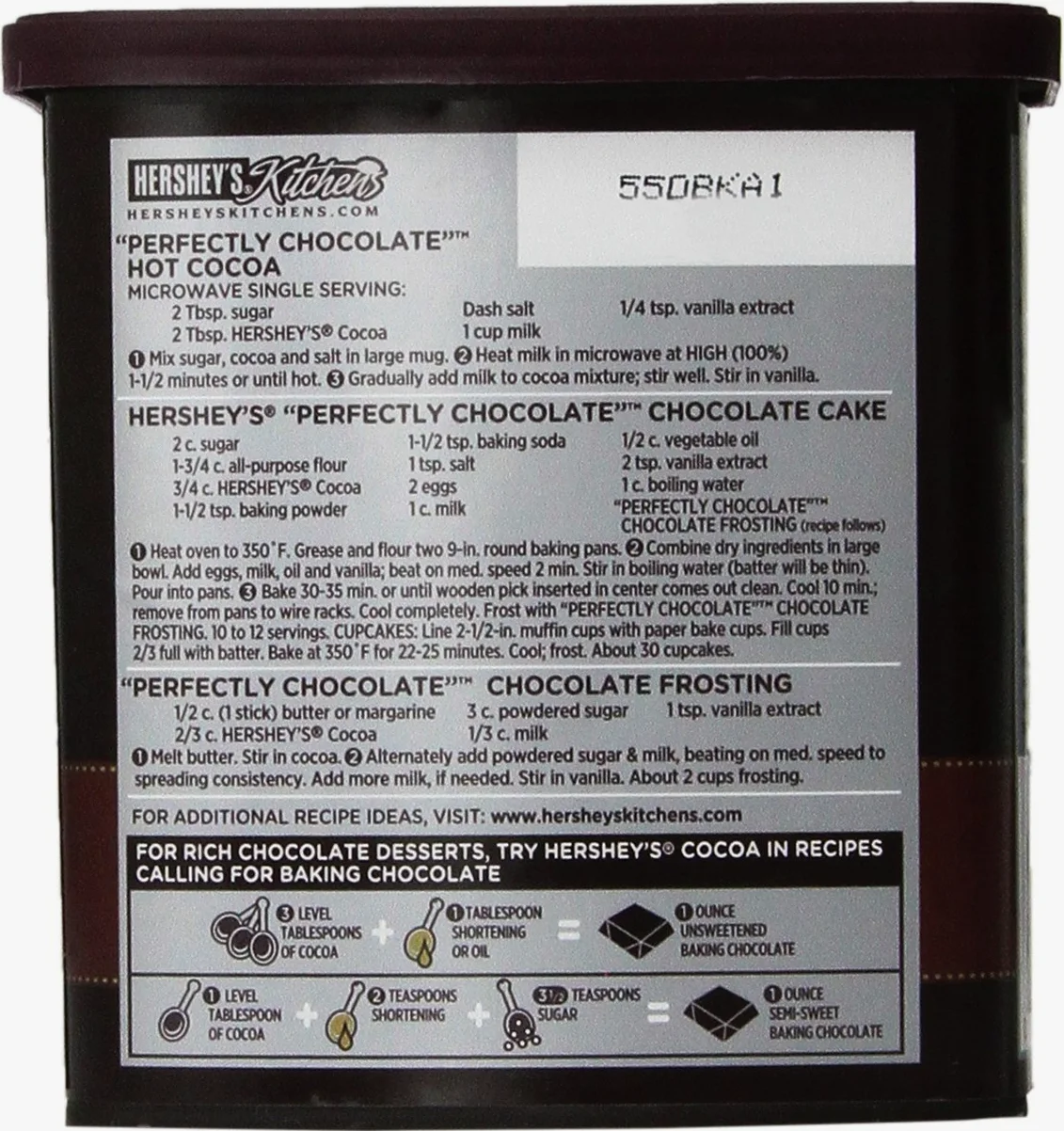 Hershey's Cocoa, Unsweetened, 8-Ounce Container (Pack of 2)