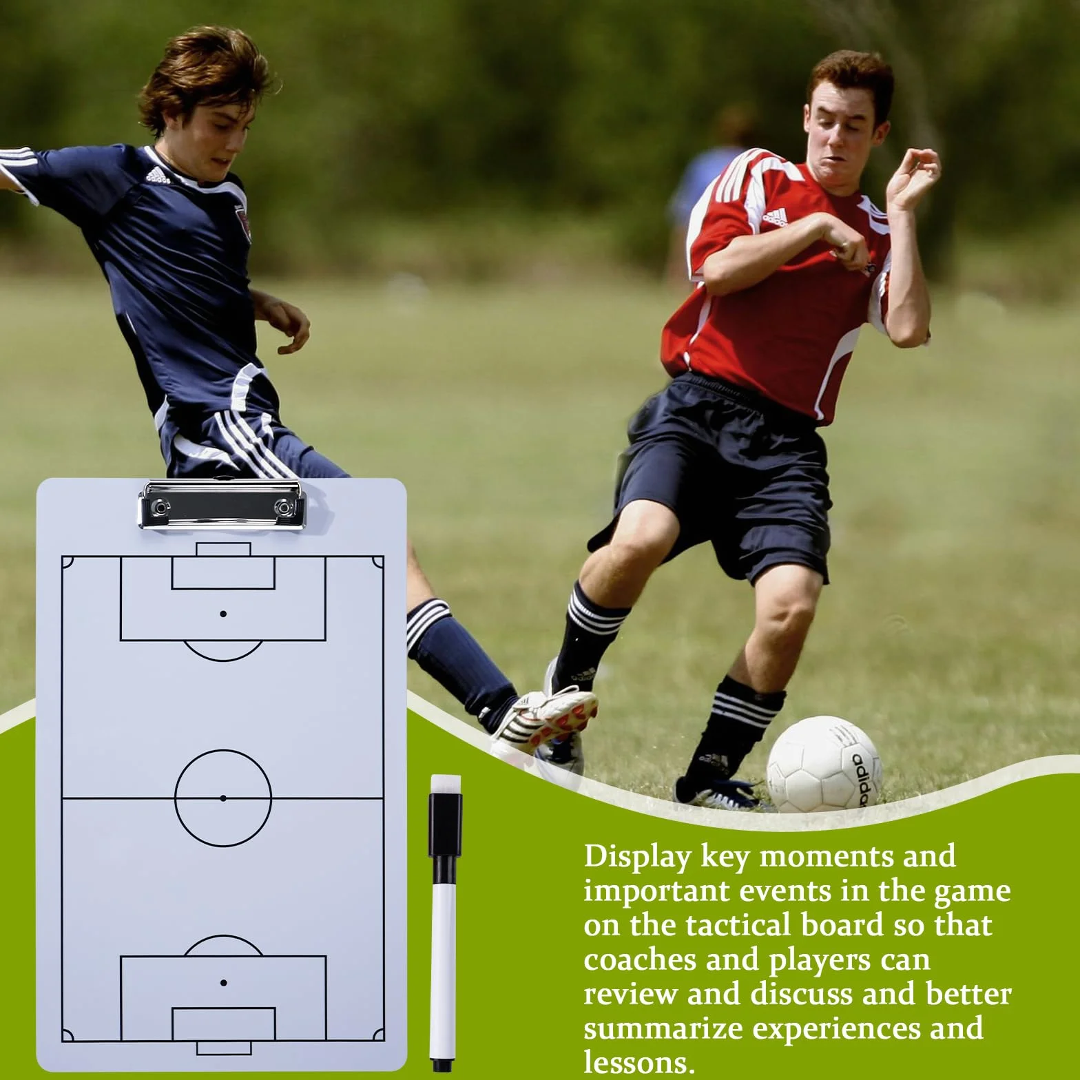 Pizarra Táctica de Fútbol Entrenador Magnética Plegable con Lapiceros Borrador