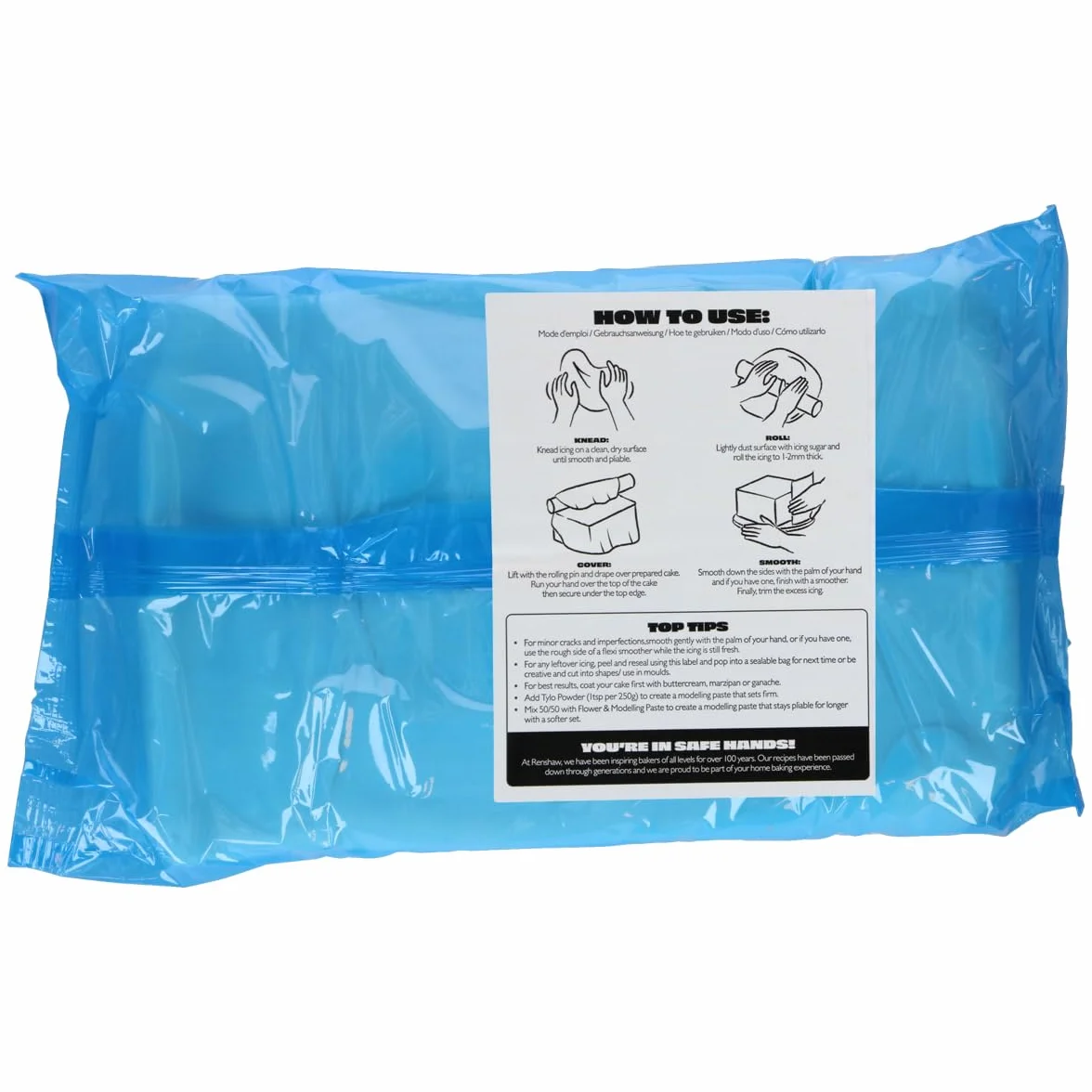 Renshaw Extra Fondant White 5kg - Pasta de Azúcar Extra Elástica con Sabor a Vainilla, Óptima para Cubrir Tartas y Postres - Blanco - 5 kg