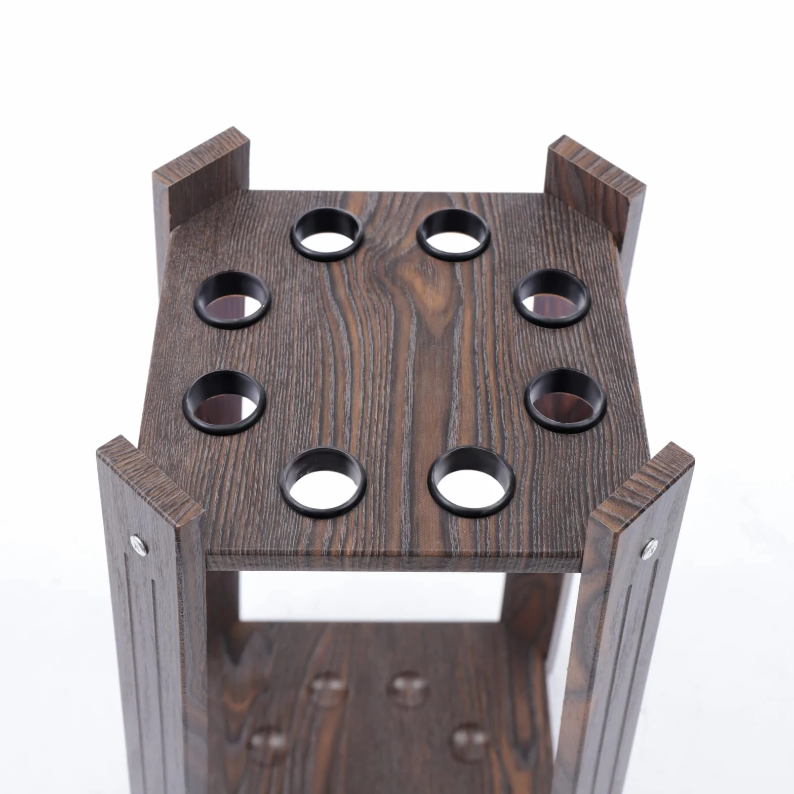 Soporte para taco de billar de pared con 8 agujeros, madera, montaje en suelo