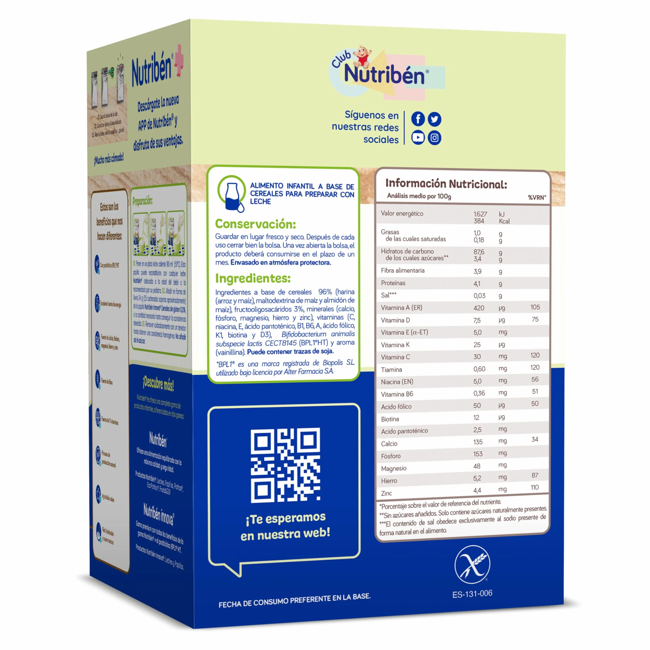 Nutribén innova ZERO 0% Gluten Free Cereals | Rice and Corn | Baby Food from 4 Months | 0% Added Sugars | No Milk Traces | 500g