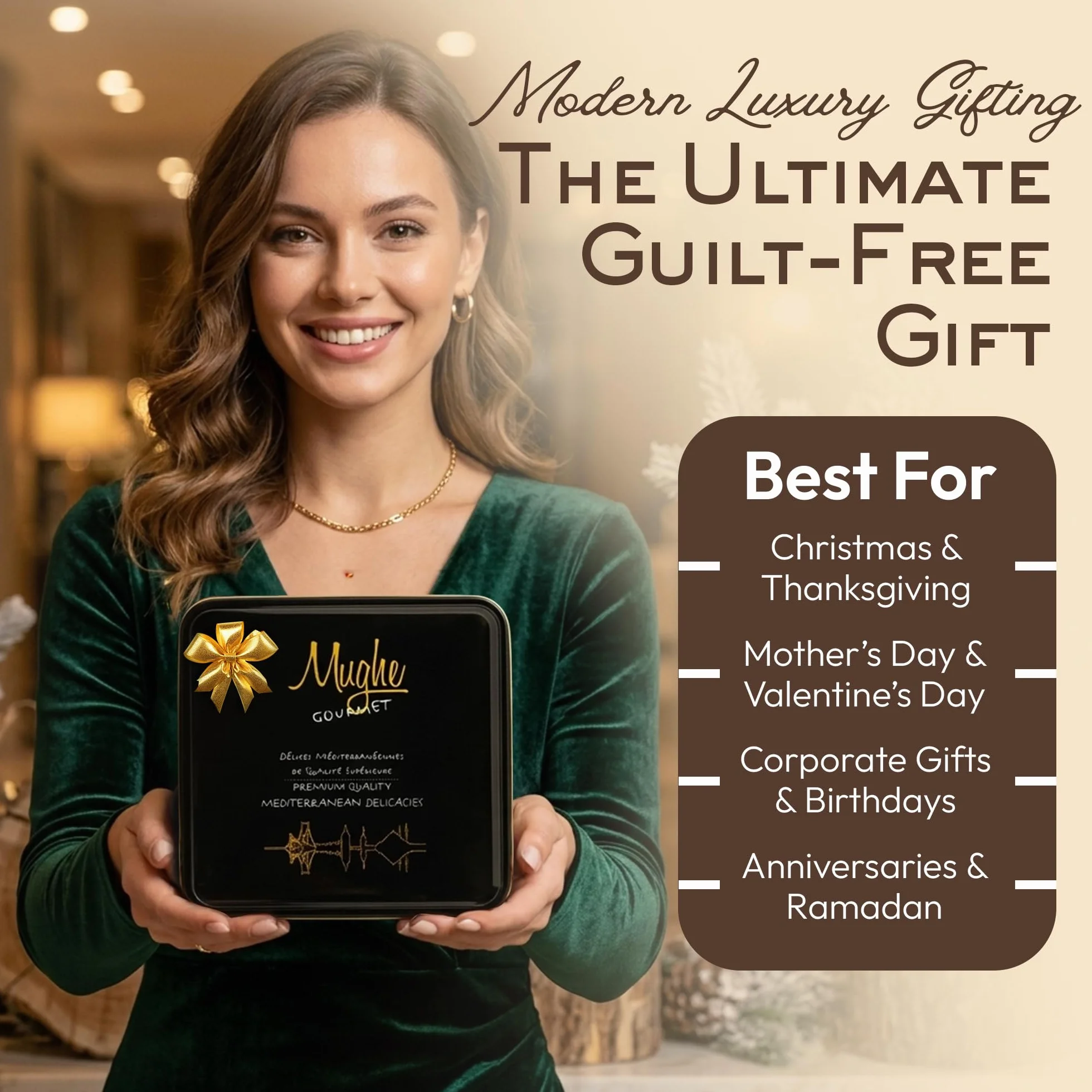 Mughe Gourmet Assortment de Halva 850g en Elegante Caja de Regalo de Lata -3 Barras de Halva de Sésamo y Tahini Marmoladas: Pistacho, Cacao, Vainilla - Halawa Turca, Dulce Vegano -Ocasiones Especiales