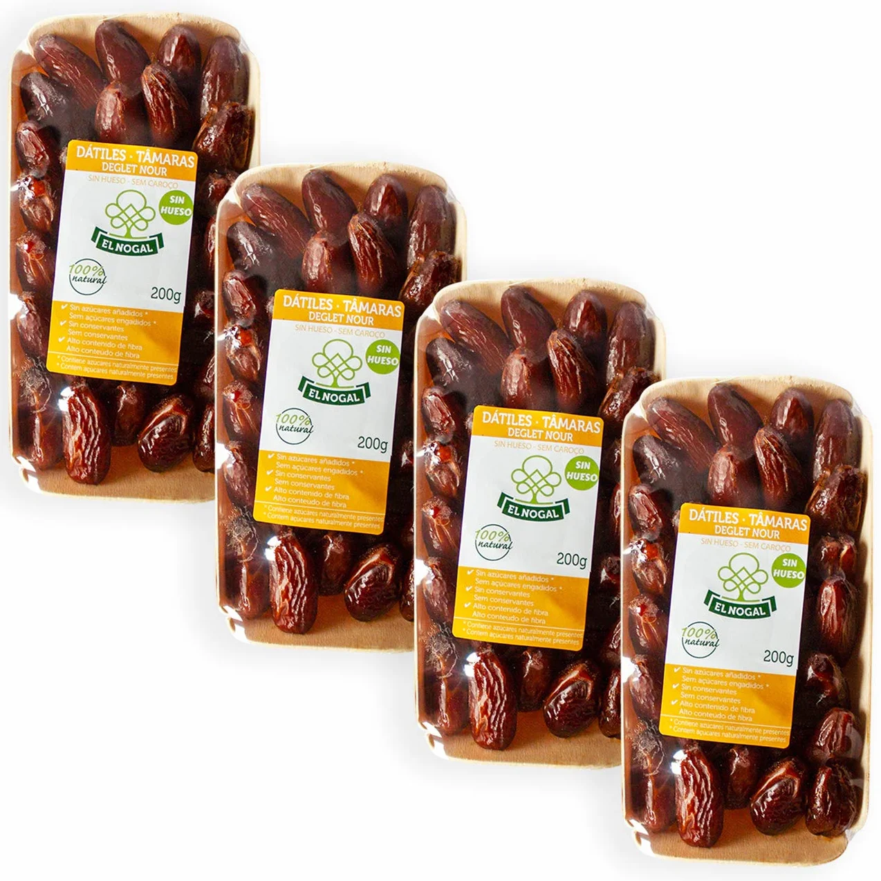 EL NOGAL Frutas Deshidratadas Dátiles Sin Hueso Bandeja, 200 G