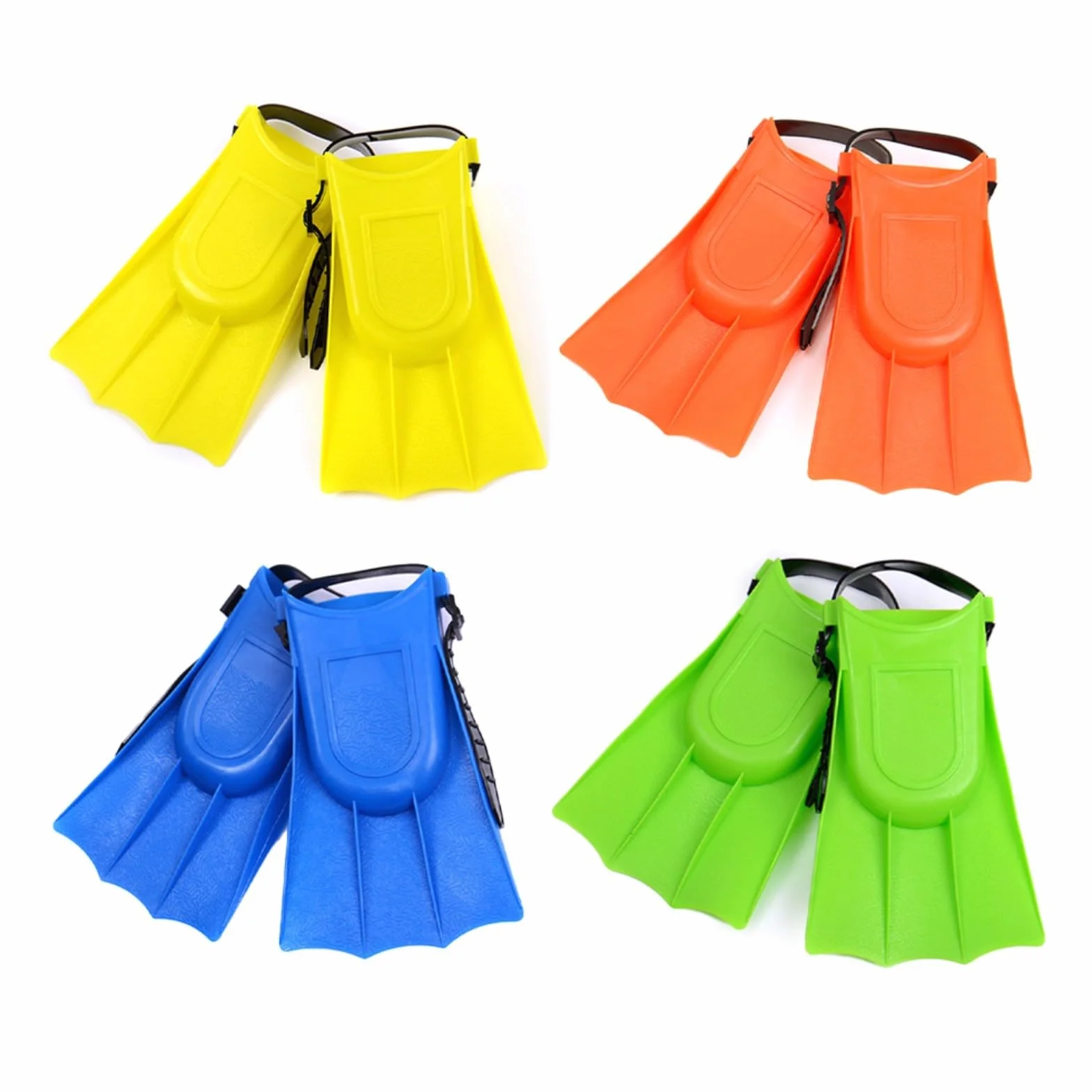 Aletas de natación ajustables para niños EVA PVC antideslizantes esnórquel buceo piscina 3-8 años azul