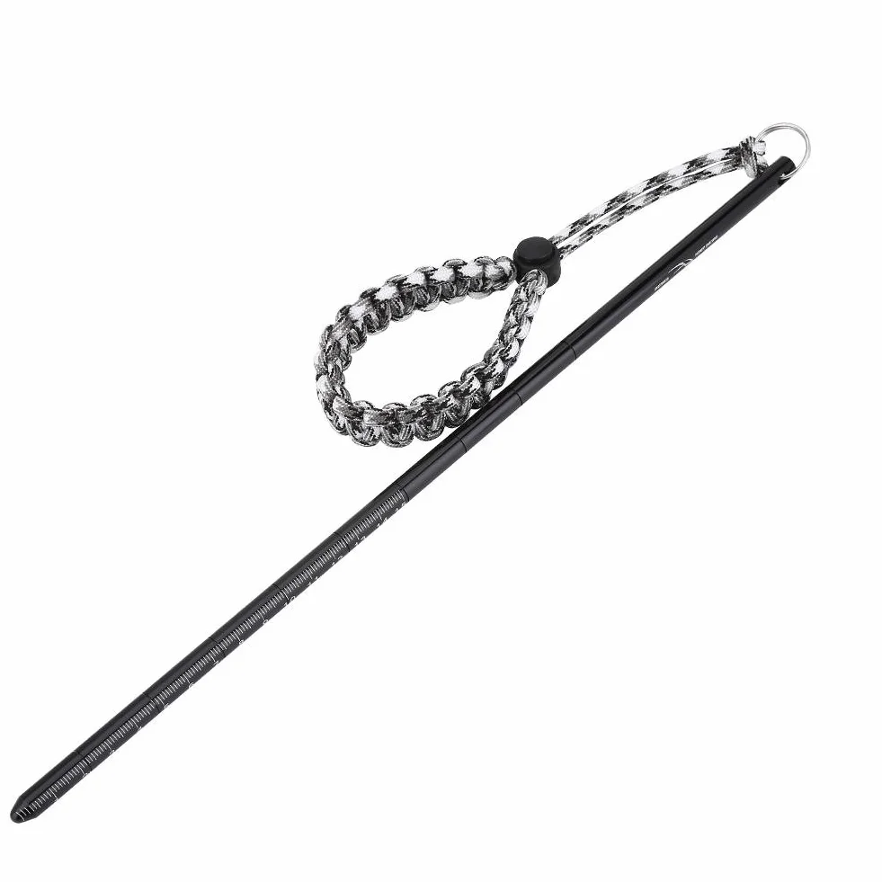 Tbest Puntero de Buceo Barra Aleación Aluminio Ligera con Cordón Paracaídas para Submarinismo Snorkel Negro