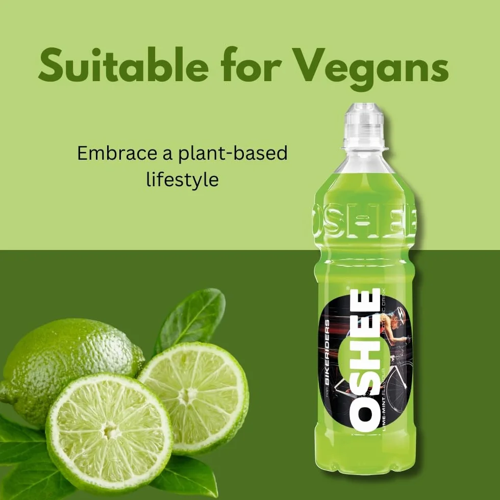 OSHEE LIME isotonic Drink 750ml (Pack of 6) - Addition of vitamins and L-carnitine - Sugar Free - Hydration - Vitamin Drinks