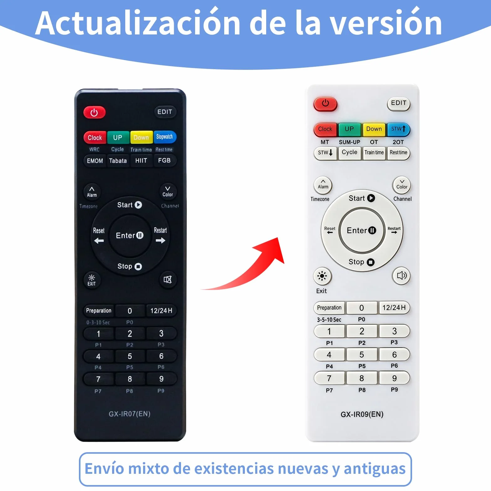Gym Timer Digital 12/24H con Botón Inicio/Parada y Mando a Distancia, Cronómetro Deportivo con Soporte para Fitness