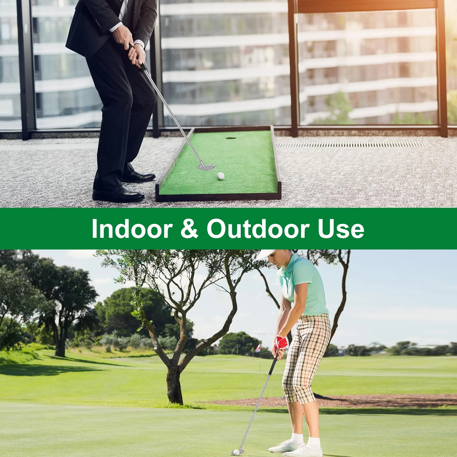 Putter de Golf Desmontable 85CM, Empuñadura Antideslizante TPE, Cabeza Aleación Zinc, para Zurdos y Diestros