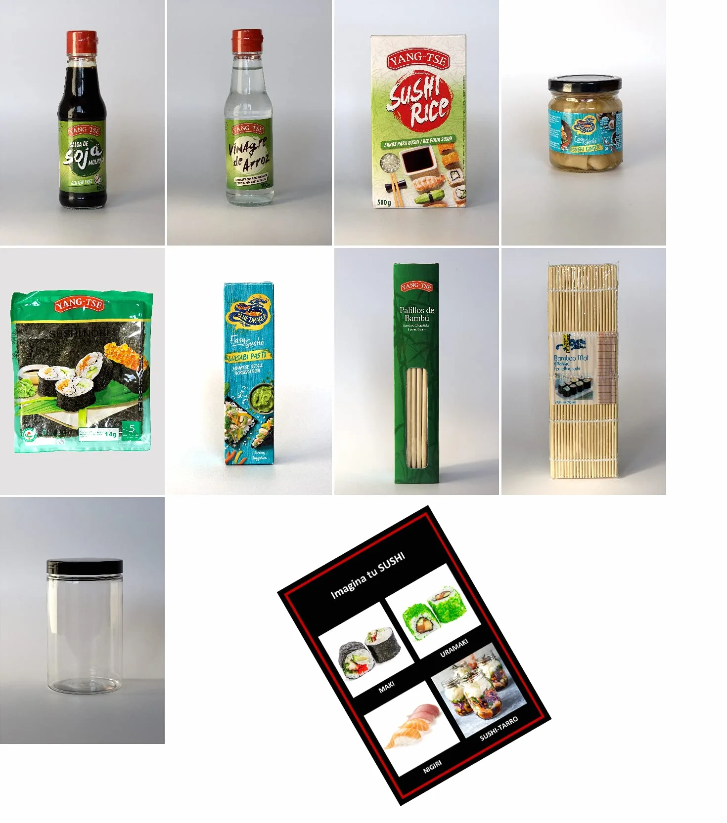 Regalo Original Gourmet para hacer Sushi 1,9 Kg 10 Ingredientes y Utensilios