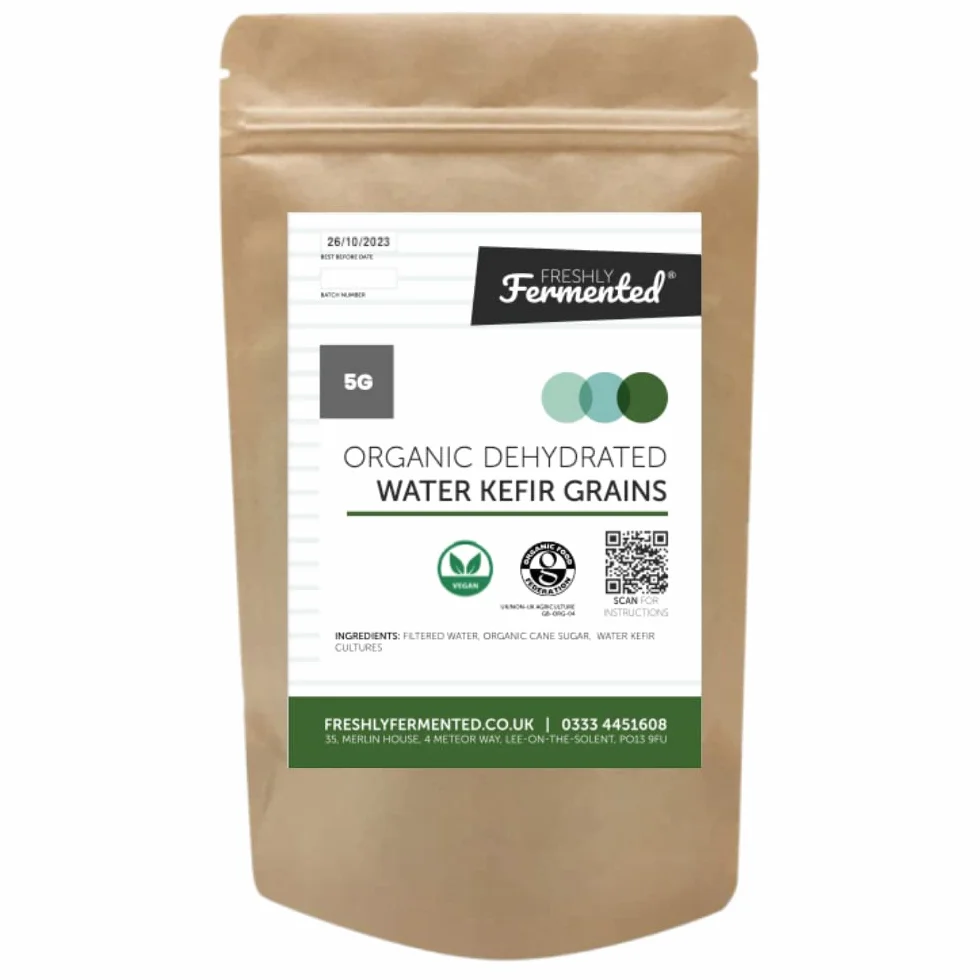 Granos de kéfir de agua deshidratada orgánica certificada
