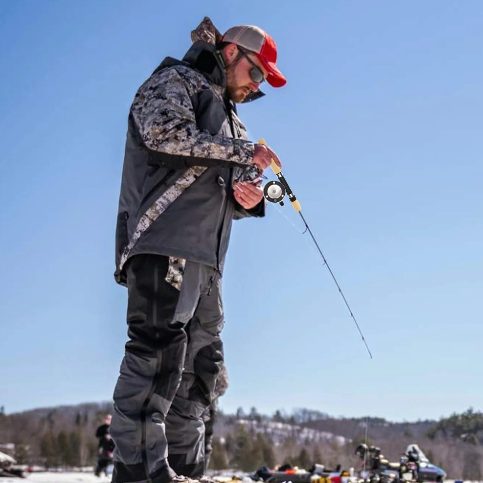 Caña de pescar en hielo telescópica de viaje combos para pesca invernal