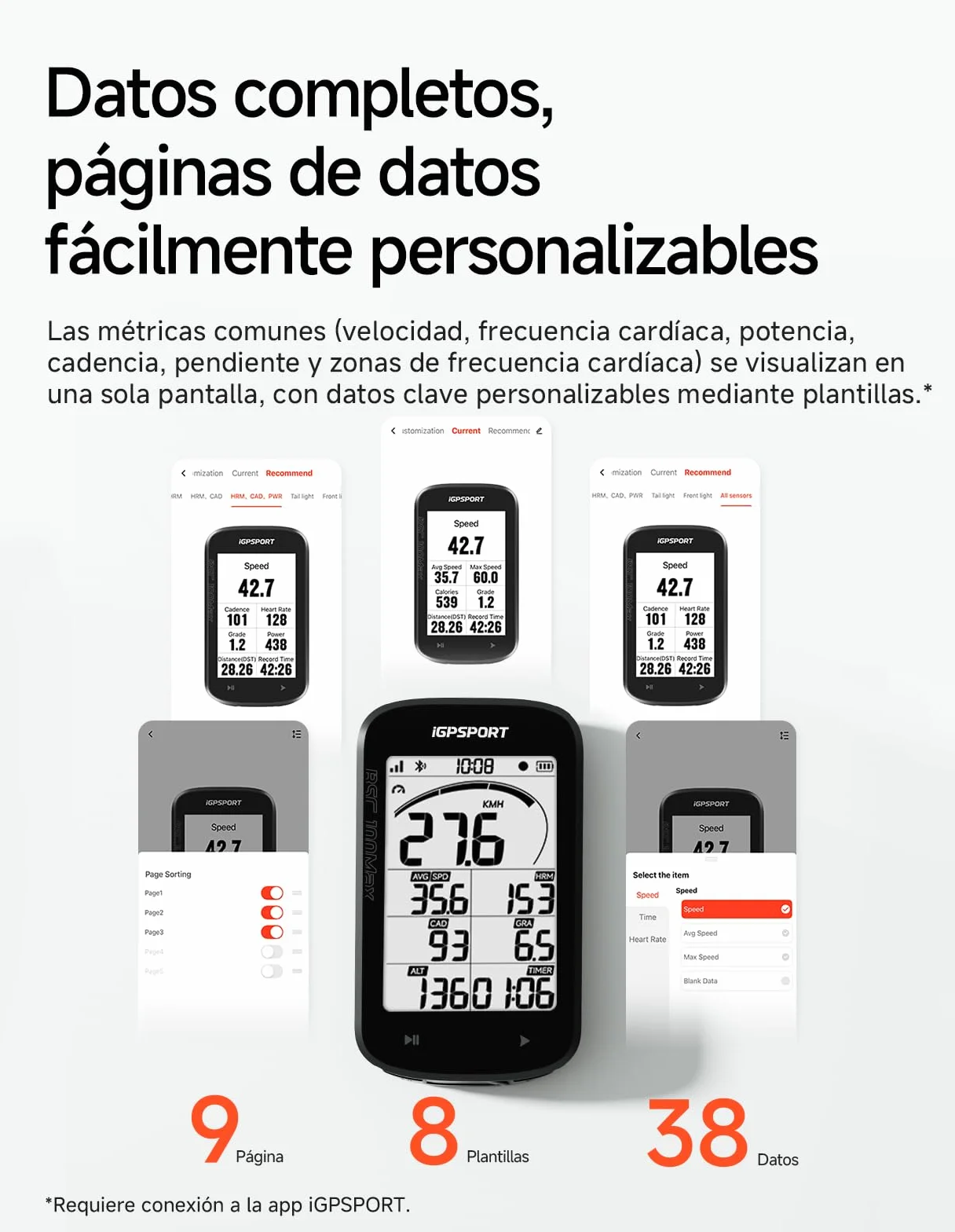 iGPSPORT BSC100MAX GPS Bicicleta, Pantalla 3", Autonomía 40h, Impermeable IPX7