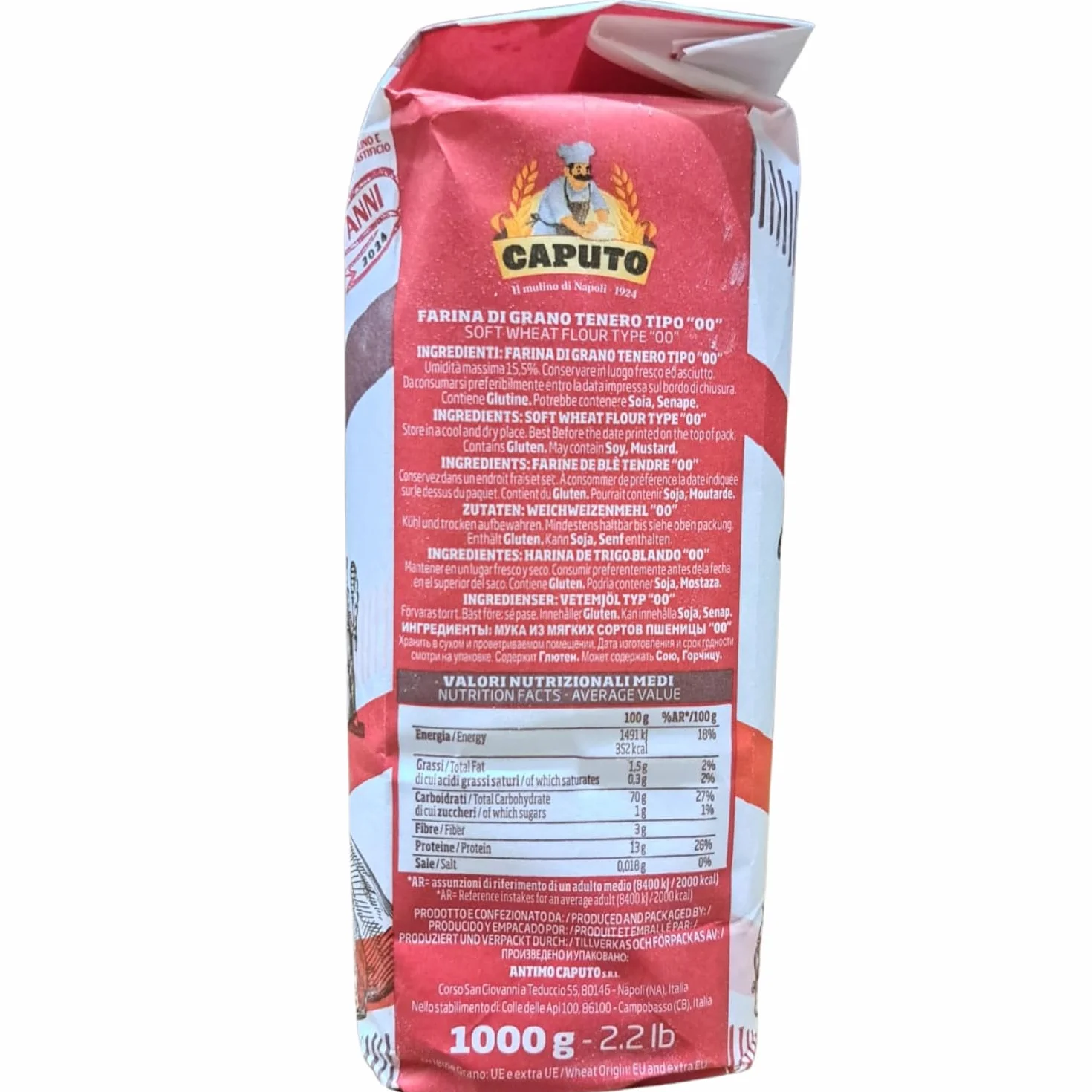 Caputo Harina de trigo blando tipo 00 Cook 1 kg Paquete de 10