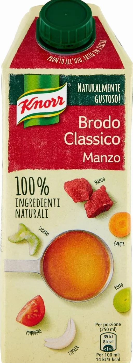 Knorr Brodo Manzo 6 caldo de ternera líquido 100% ingredientes naturales sin gluten brik 750 ml