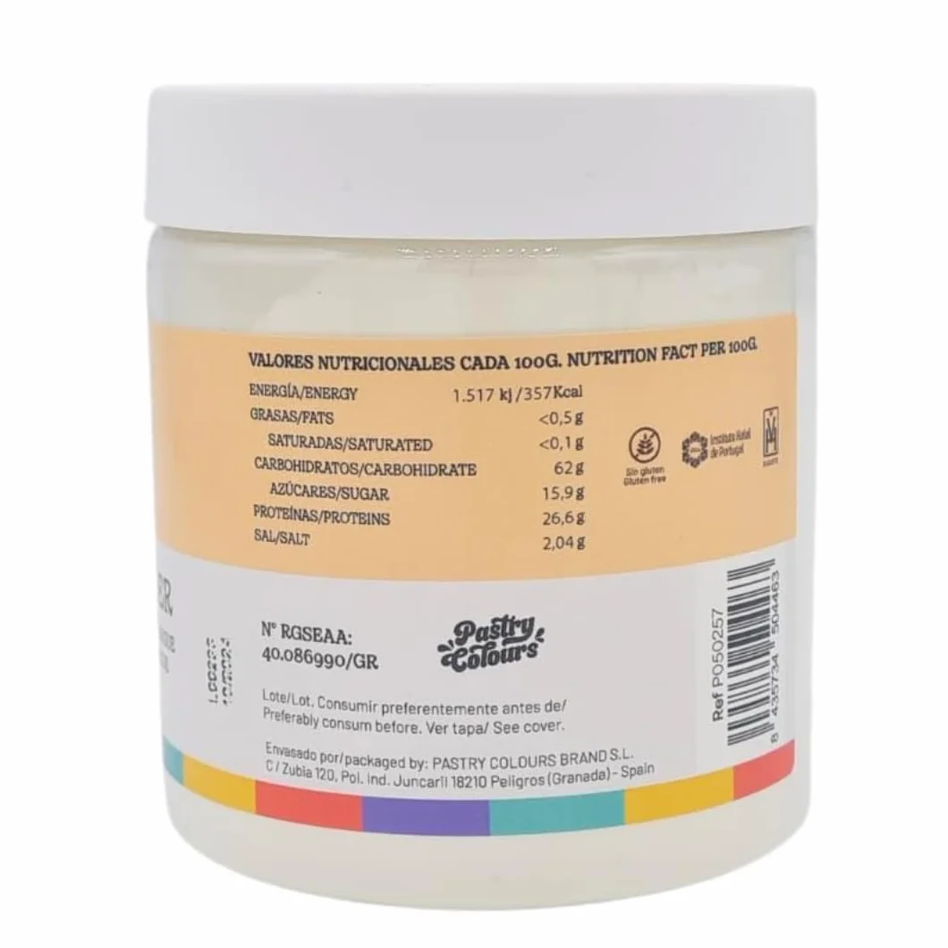 PASTRY COLOURS, Merengue en Polvo, Alto Contenido en Proteinas, sin Azúcar, Preparado para Merengue, Ideal Para Reemplazar las Claras de Huevo Crudas, 100 Gramos