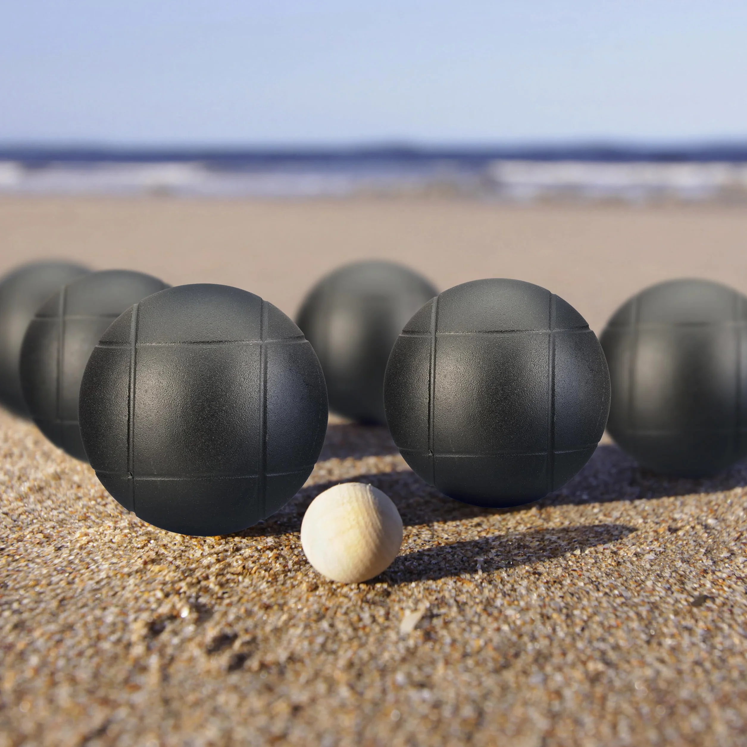 Relaxdays Juego de Petanca 6 Bolas de Acero con Boliche, Cuerda y Bolsa