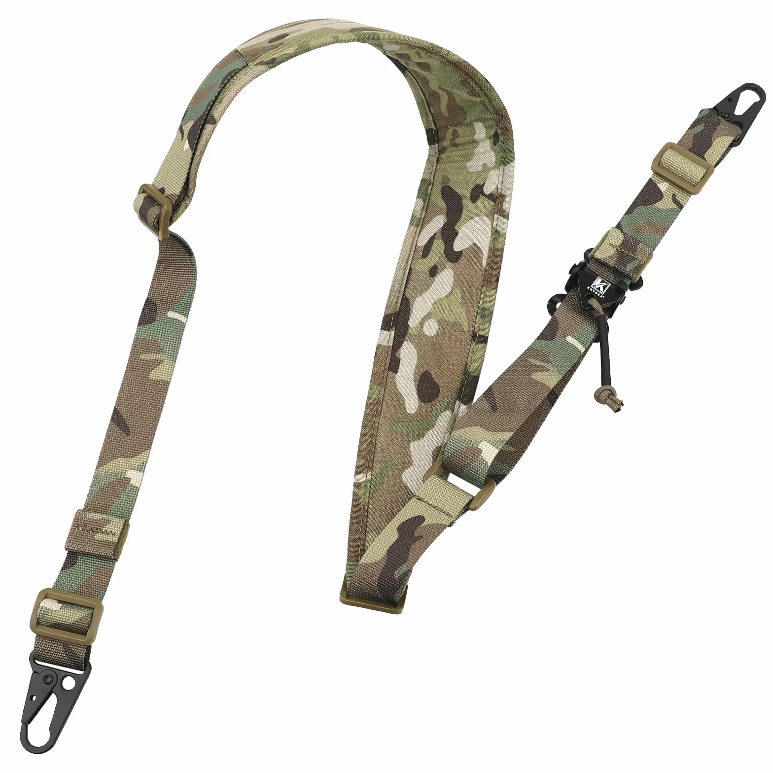 KRYDEX Eslinga táctica acolchada de 1/2 puntos con ganchos metálicos para rifle airsoft escopeta