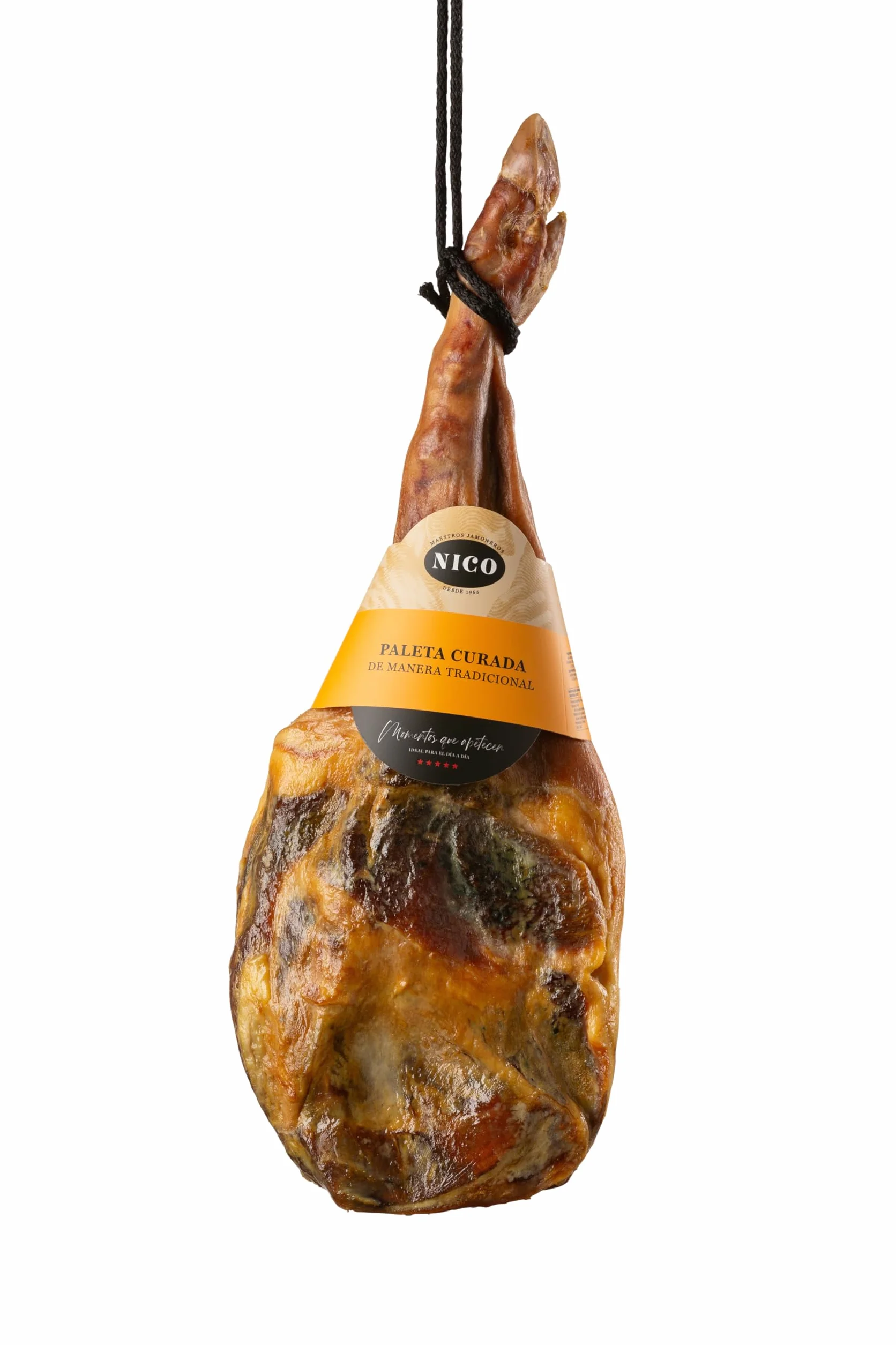 NICO JAMONES Paleta Curada Tradicional 4,5 kg con Jamonero y Cuchillo