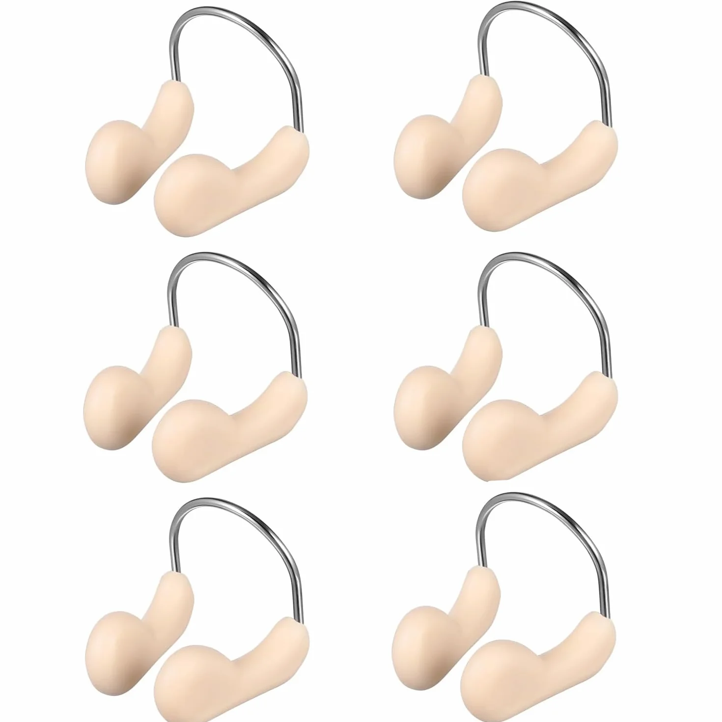 WUBAYI 6 Clips de Nariz para Natación, Pinzas de Silicona Suave Impermeable para Adultos y Niños