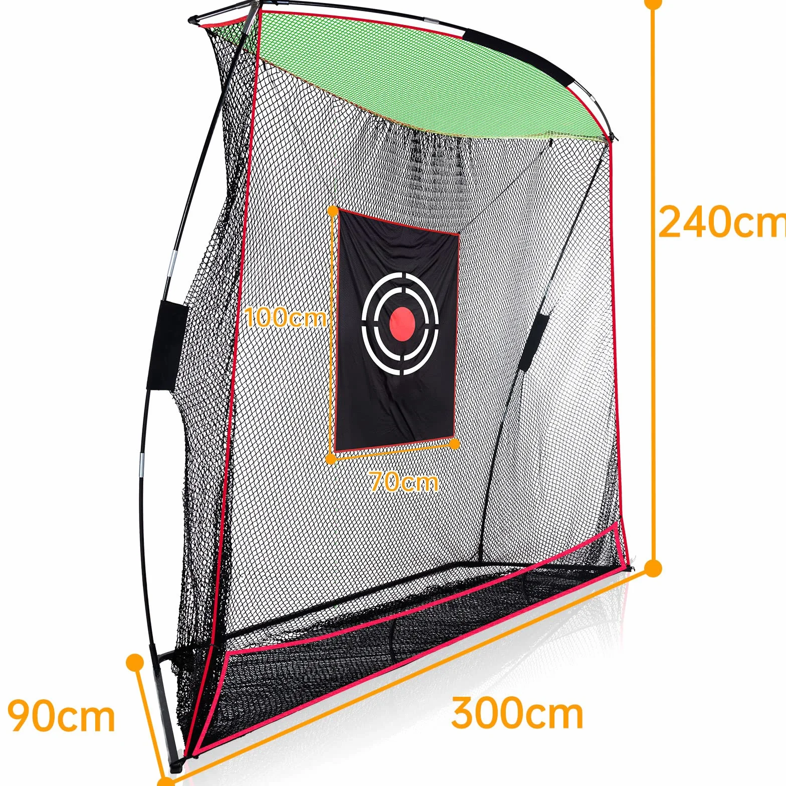 Kapler Red de golf 3 x 0,9 x 2,4 m para interiores y exteriores con bolsa de transporte