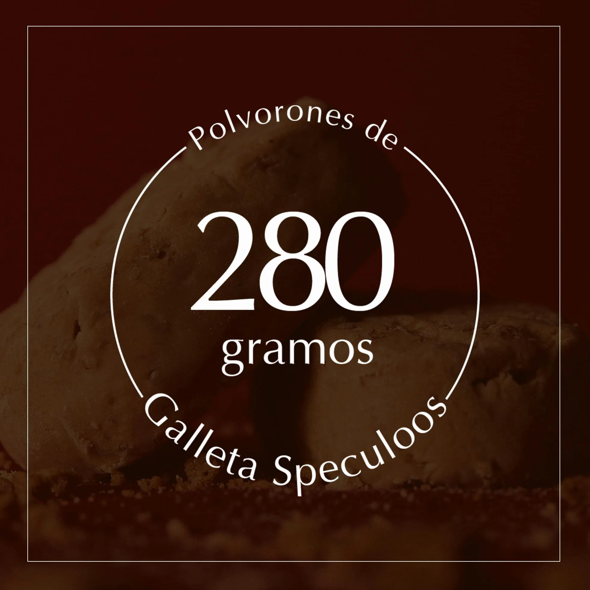 1880 - Polvorones Artesanos de Galleta Speculoos 280 g, Receta Artesanal con 95% de Galleta Speculoos y Almendra Seleccionada, Envase Individual, Textura Suave, Típico Dulce Navideño