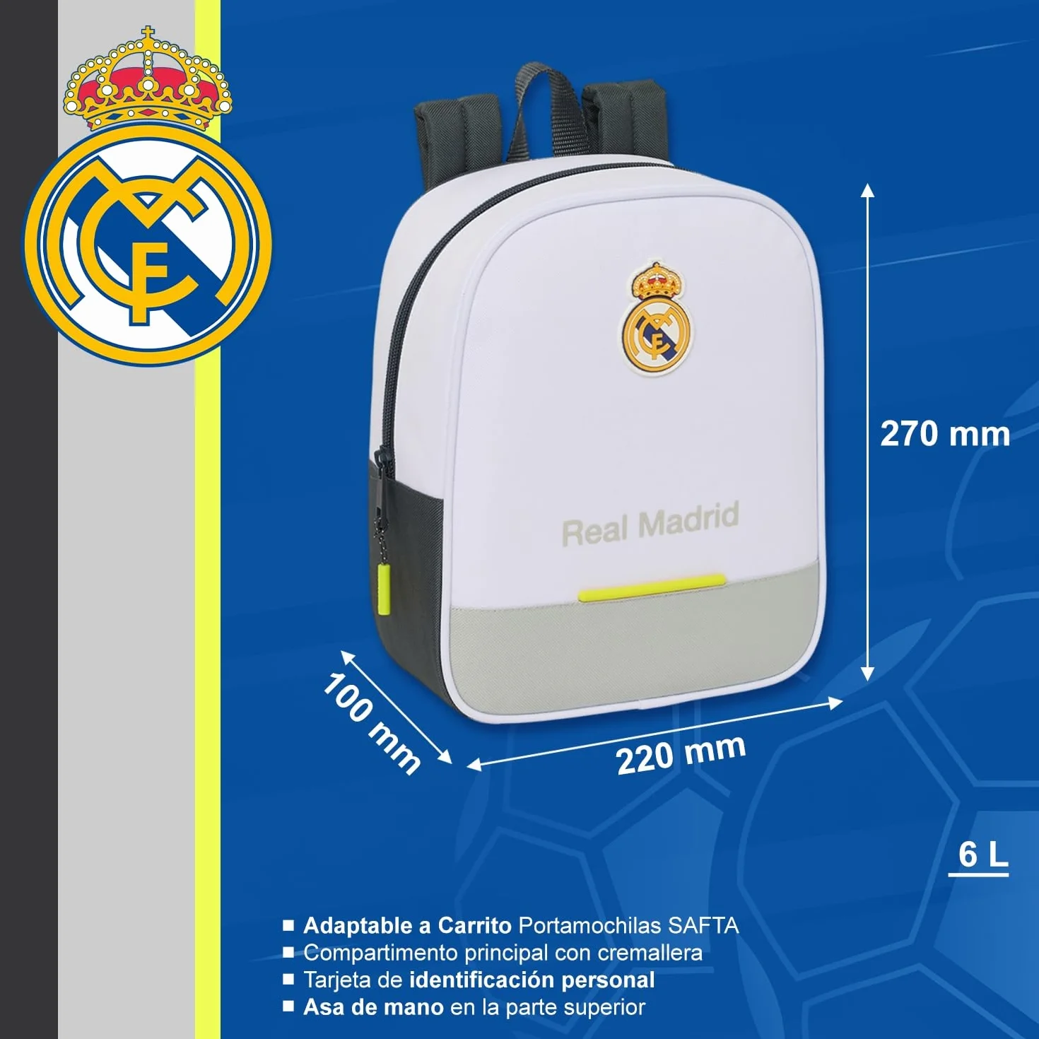 Mochila Real Madrid Viaje Gran Capacidad Licencia Oficial Resistente