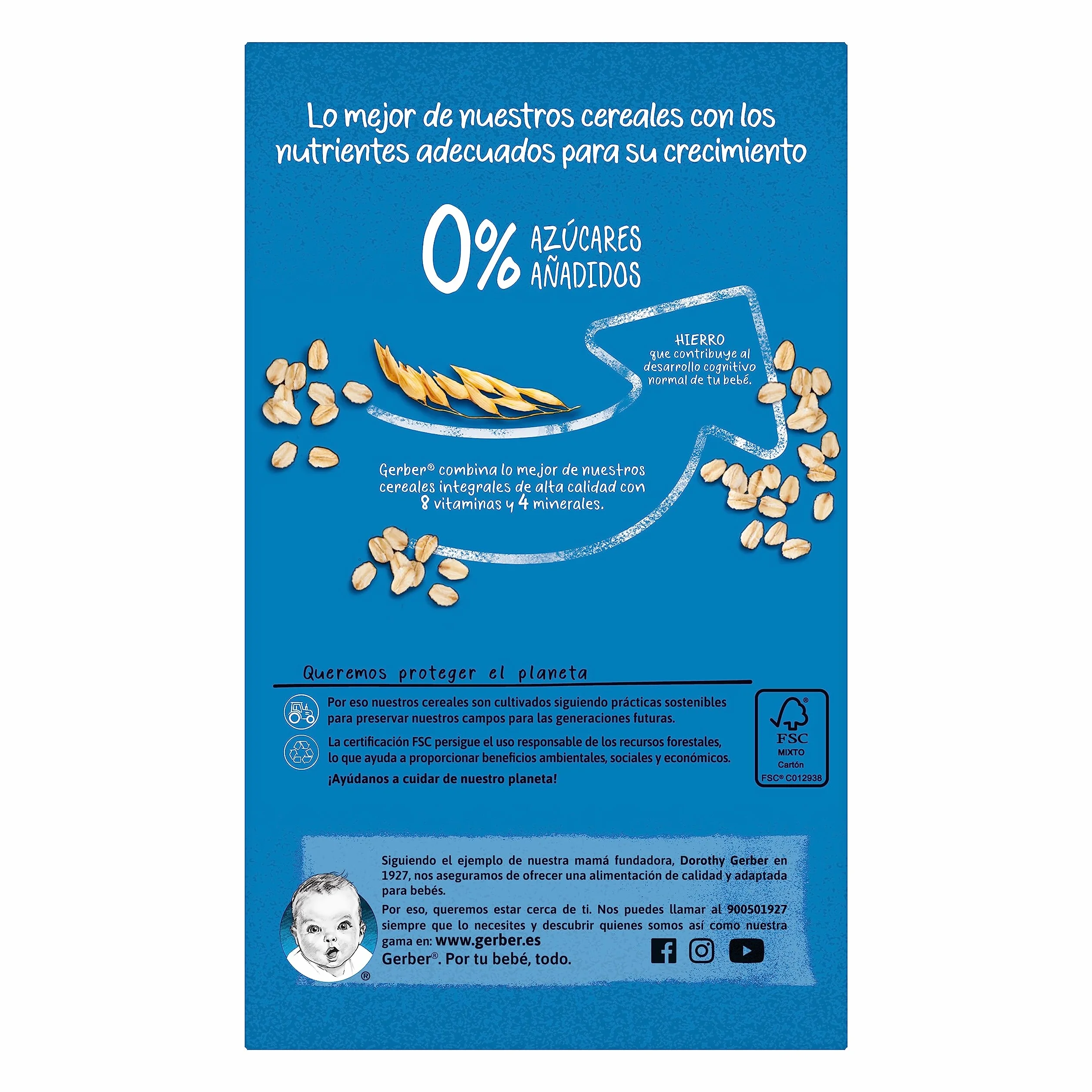GERBER Papilla de 8 Cereales Galleta, a partir de los 6 meses, 475g