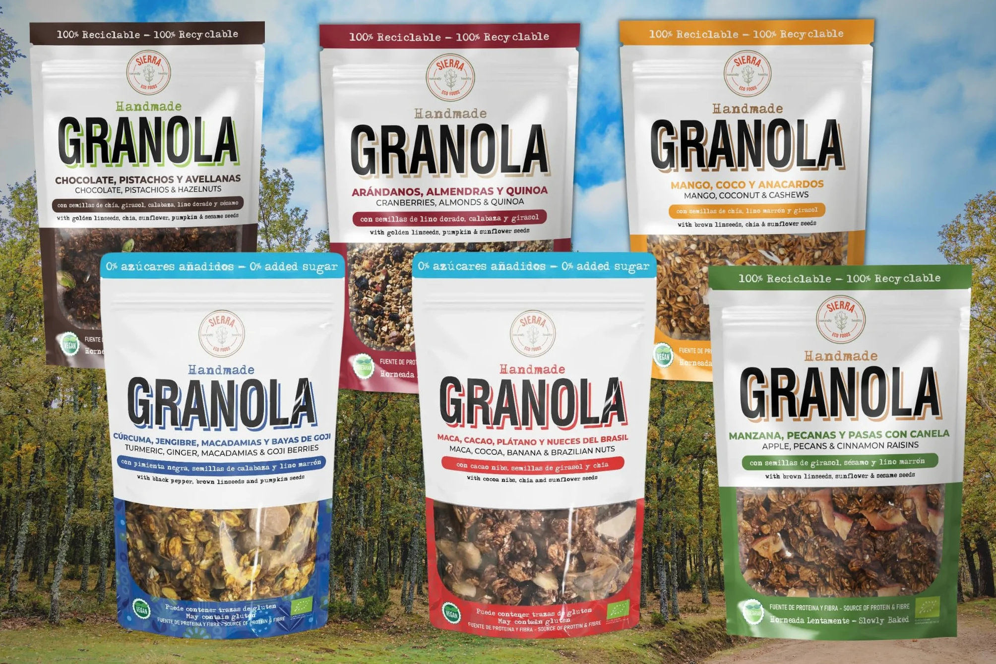 Granola con Arándanos, Almendras, Nueces, Quinoa y Miel de Abeja, Avena Integral, Semillas de Lino, Girasol y Calabaza, Pack 3 x 300g (900g)