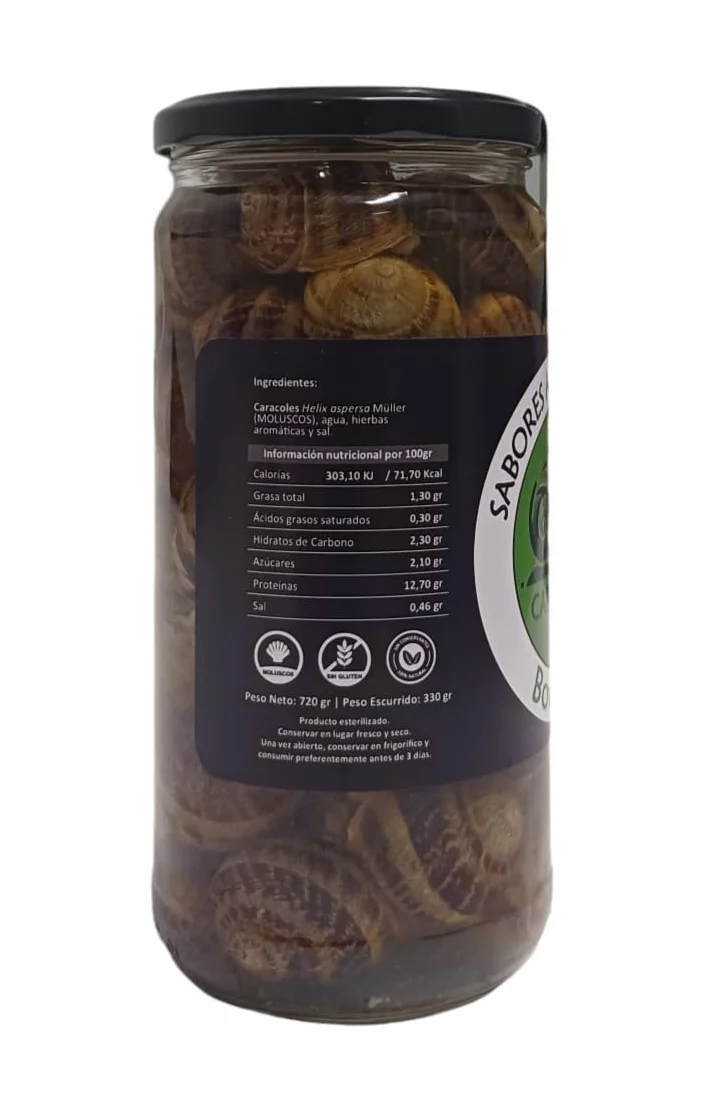 PACK 3 BOTES CARACOLES COCIDOS EN CONSERVA
