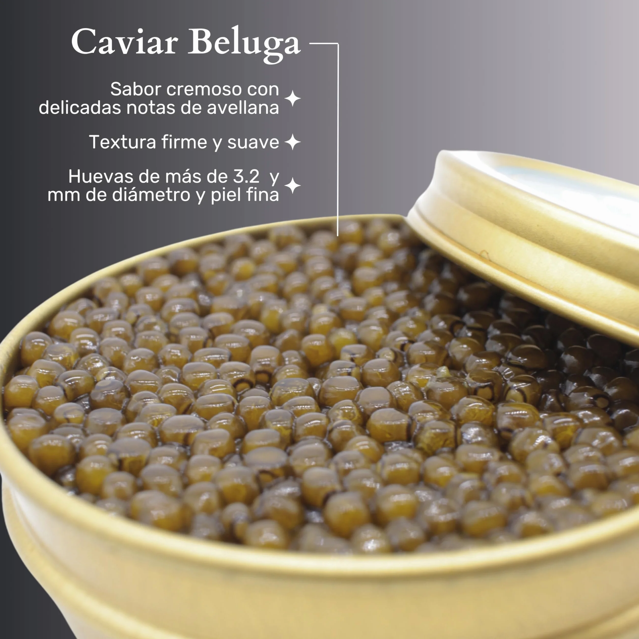 Dúo Caviar del Tíbet Beluga – Estuche Gourmet - Caviar Beluga 50 GR y Caviar Imperial 50GR – Huevas de Esturión - Pack Regalo Gourmet