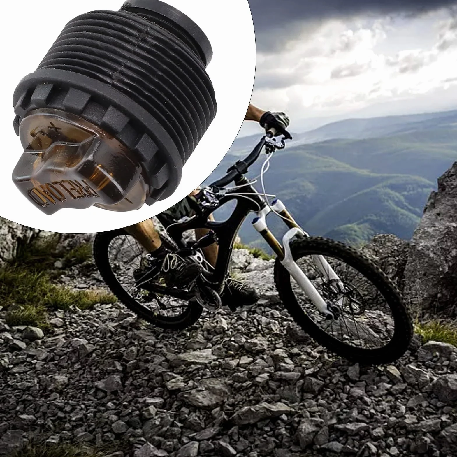 Tapa de bloqueo de reparación de horquilla delantera de bicicleta, perilla de ajuste de precarga (29,6 mm)