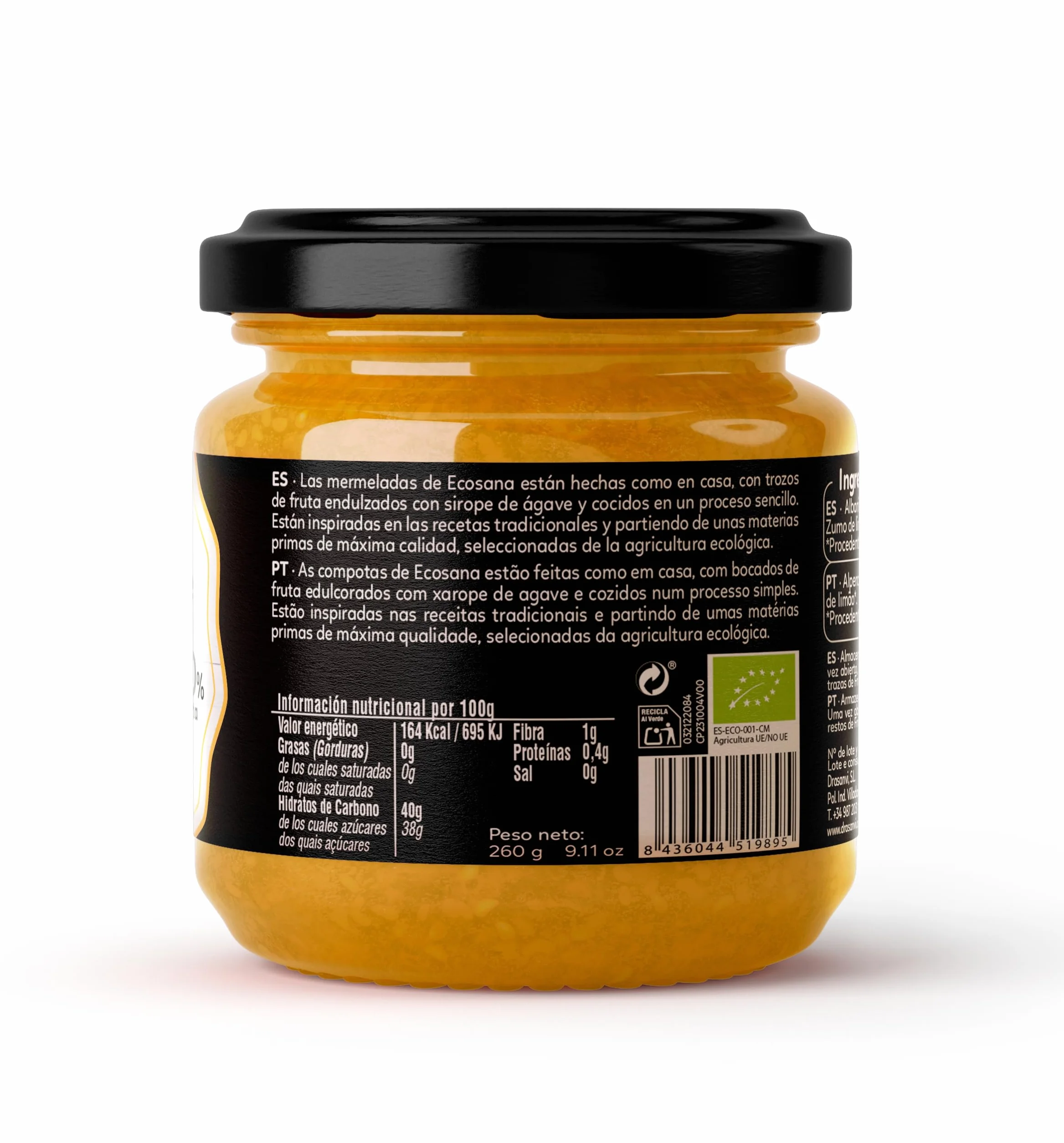 Drasanvi Mermelada Extra Albaricoque S/Azucar Bio 260G Ecosana 260 g