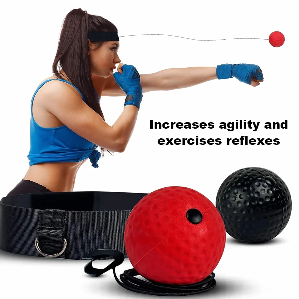 Pelota de Entrenamiento de Boxeo con 2 Diademas Ajustable para Reflejos y Coordinación
