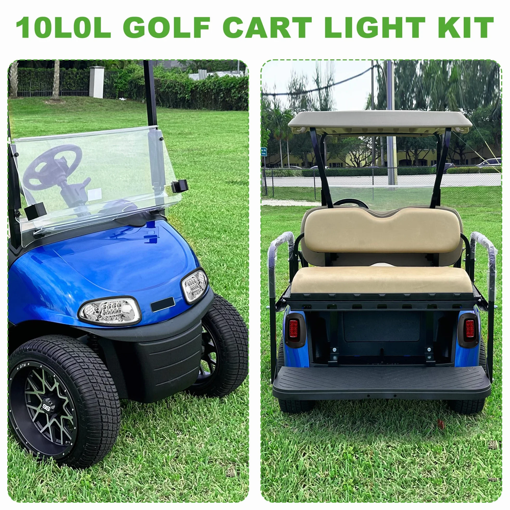 Golf Buggy LED Faros Luces Traseras Kit 08-18 EZGO RXV Interruptor Indicador Luces Freno Cuerno Arnés 12V