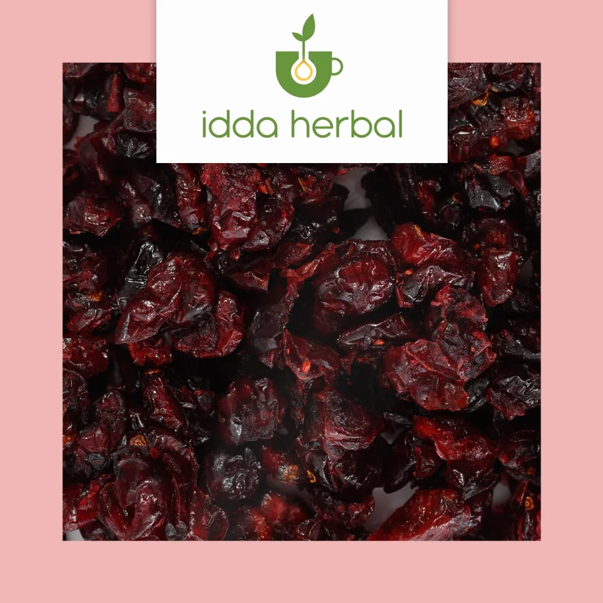 IDDA Herbal Arándanos Rojos Deshidratados 1kg, Arándanos Rojos Secos, Endulzados con Jugo de Manzana