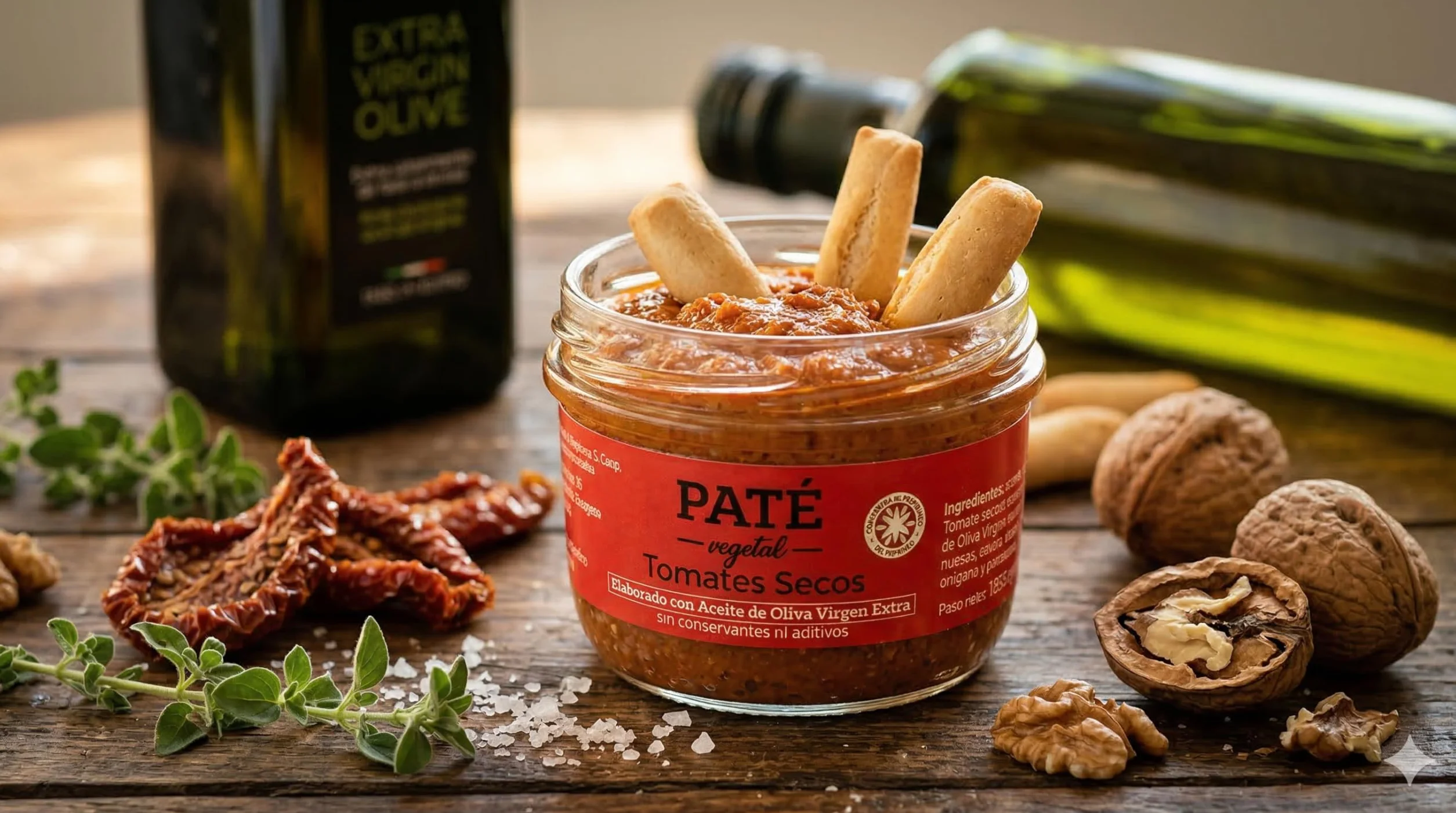 Paté de Tomate Seco (Pack 4 x 115g) - Nuestro mejor Paté de Tomates Secos Artesana par Untar- Aperitivo Gourmet Vegano - Ideal para Tostadas, Pasta y Tapas