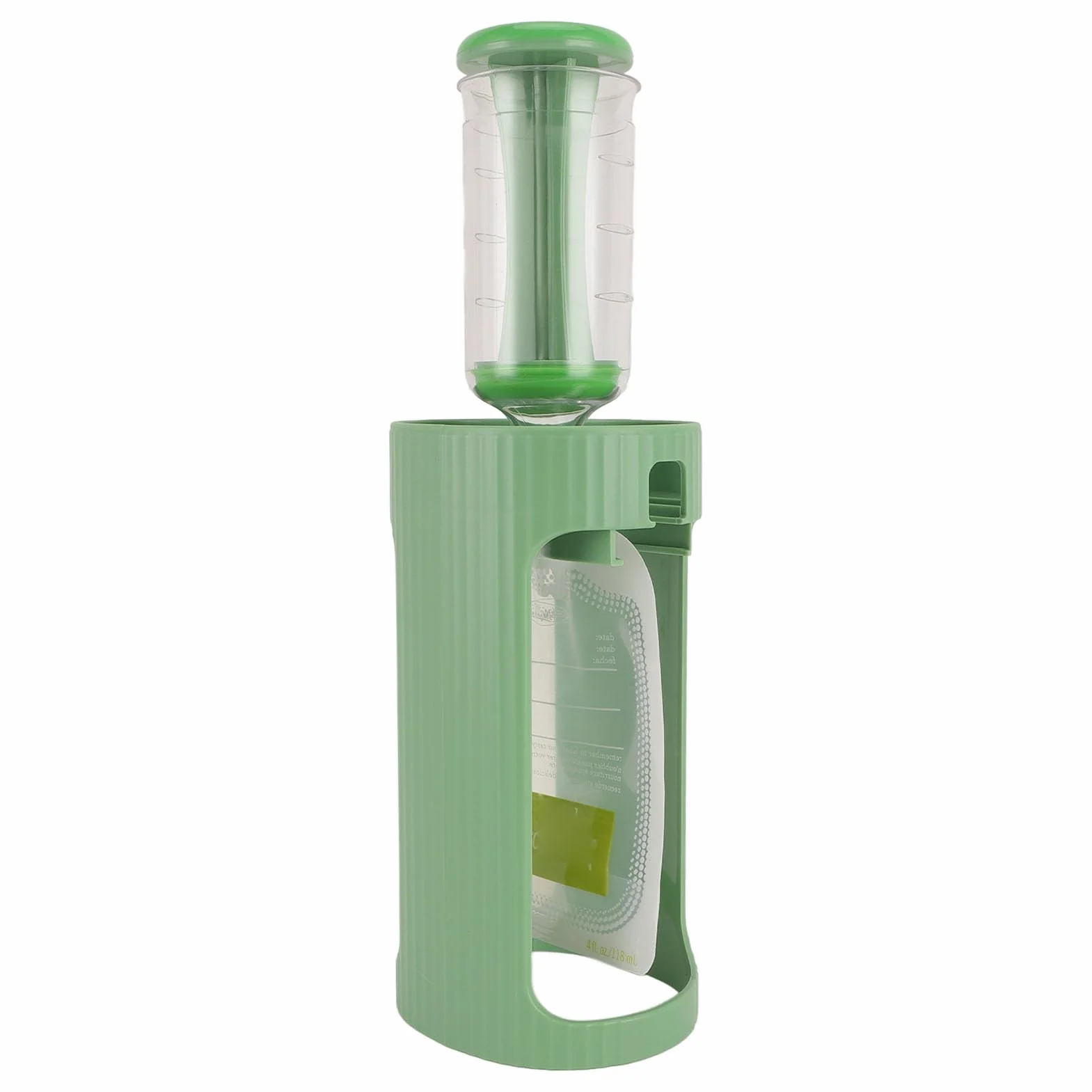 RIZGHWOY Estación para Exprimir puré de Frutas para Comida Casera para Bebés con Bolsas de 10 Piezas, Comida Personalizable para Llevar, Material Plástico de Calidad Alimentaria, Apto para (GREEN)