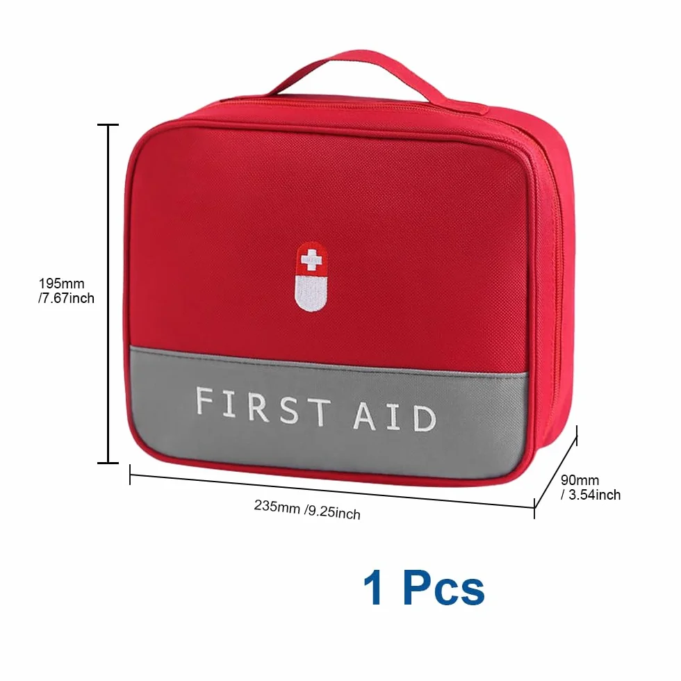 Botiquín de Primeros Auxilios Portátil Bolsa Vacía Rojo