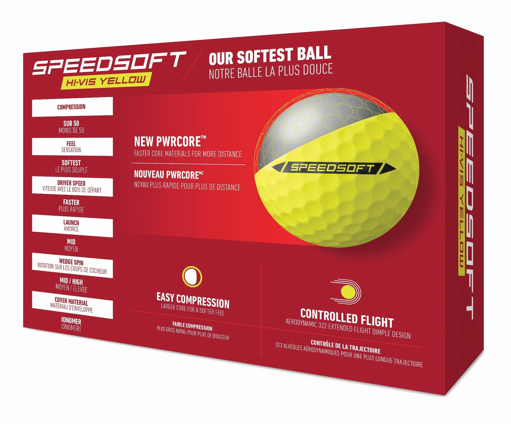 Taylormade SpeedSoft Pelotas de Golf Máxima Distancia Sensación Ultrasuave