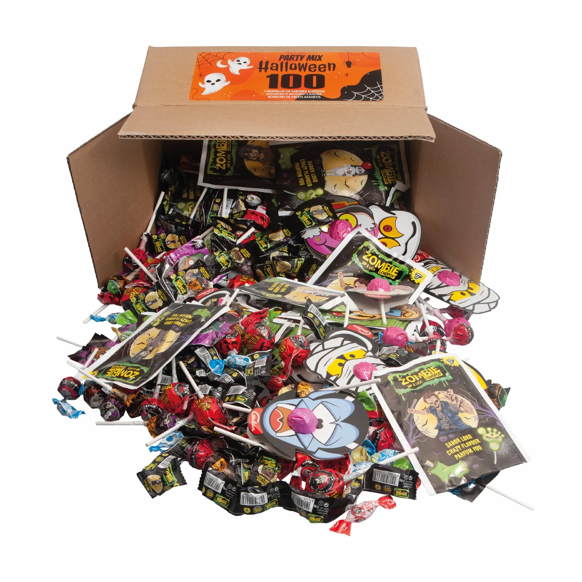 Caramelos Cerdán | Party Mix Halloween - 100 Golosinas y Caramelos de Sabores Surtidos | Relleno de Piñata Sin Gluten | Ideal para Cumpleaños, Fiestas, Navidad, Halloween
