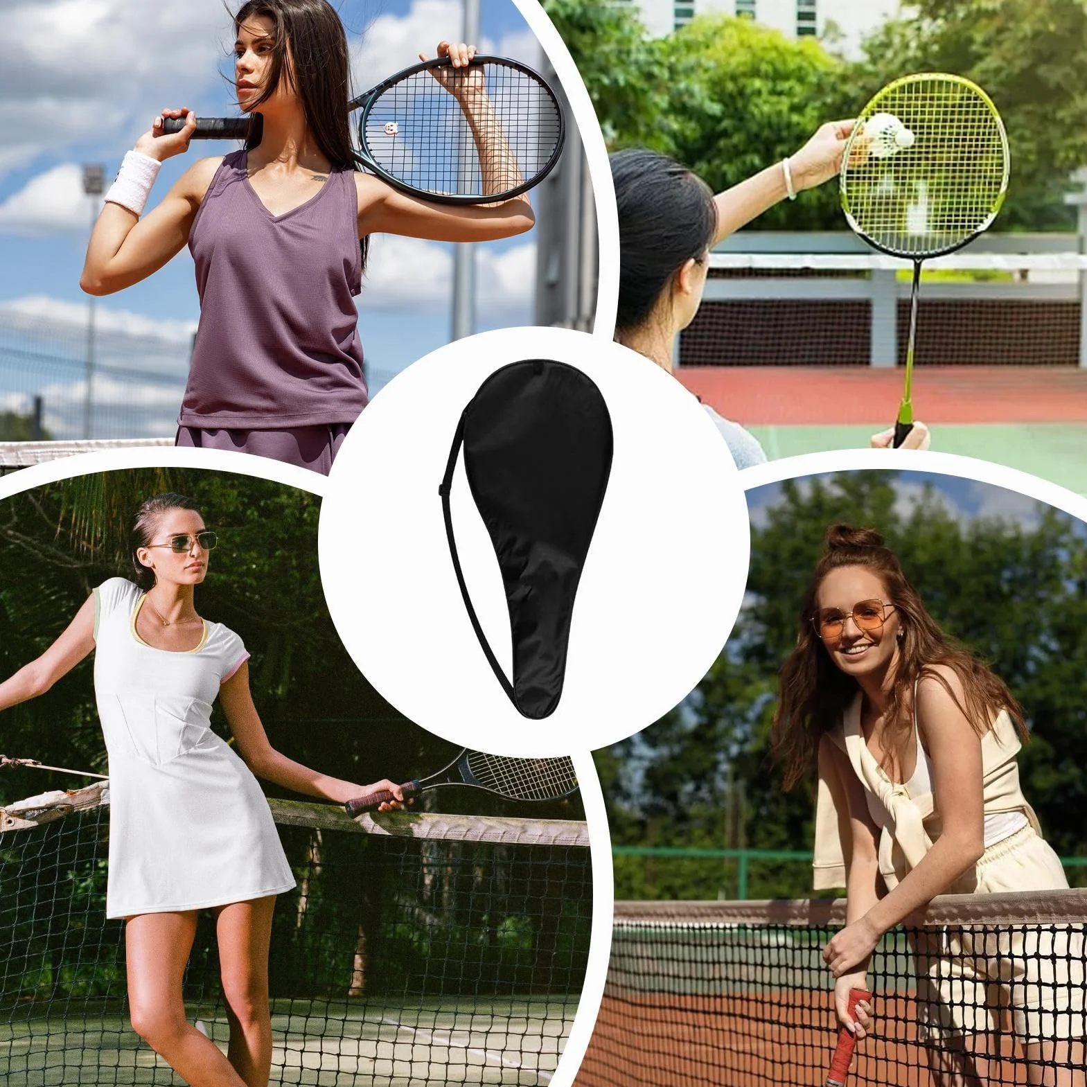 Bolsa de Raqueta de Tenis y Bádminton, Organizador Deportivo con Bandolera