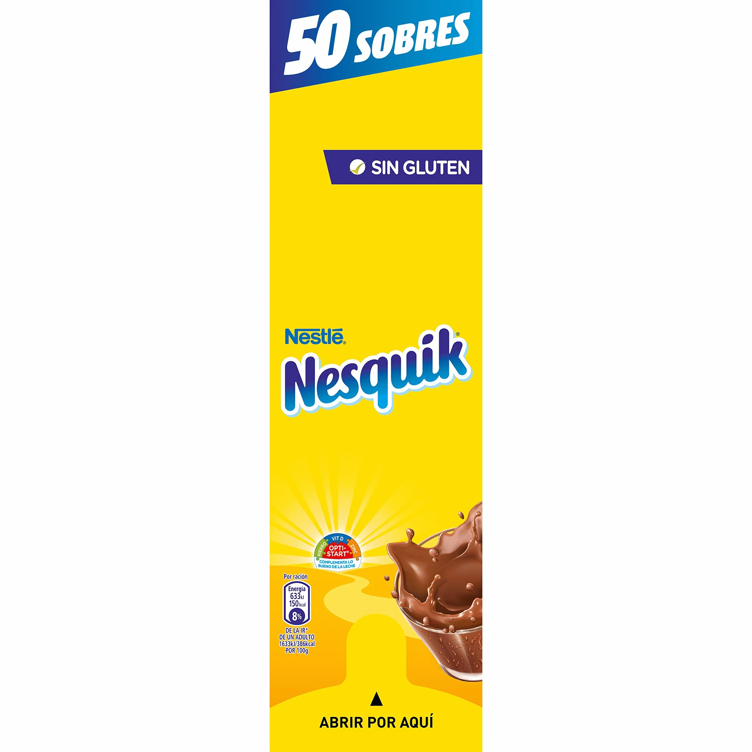 Nesquik cacao soluble instantáneo - 1 paquete x 50 sobres de 13,5 g - Total: 675 g