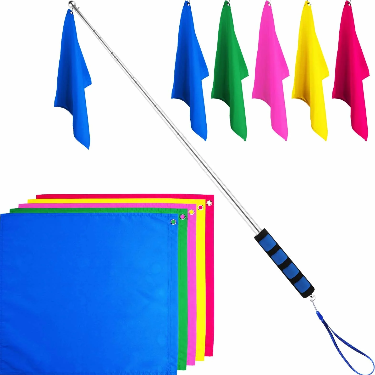 Horse Training Flag, Bandera de Entrenamiento con 1,6m Mástil Telescópico Equipo Entrenamiento Caballos