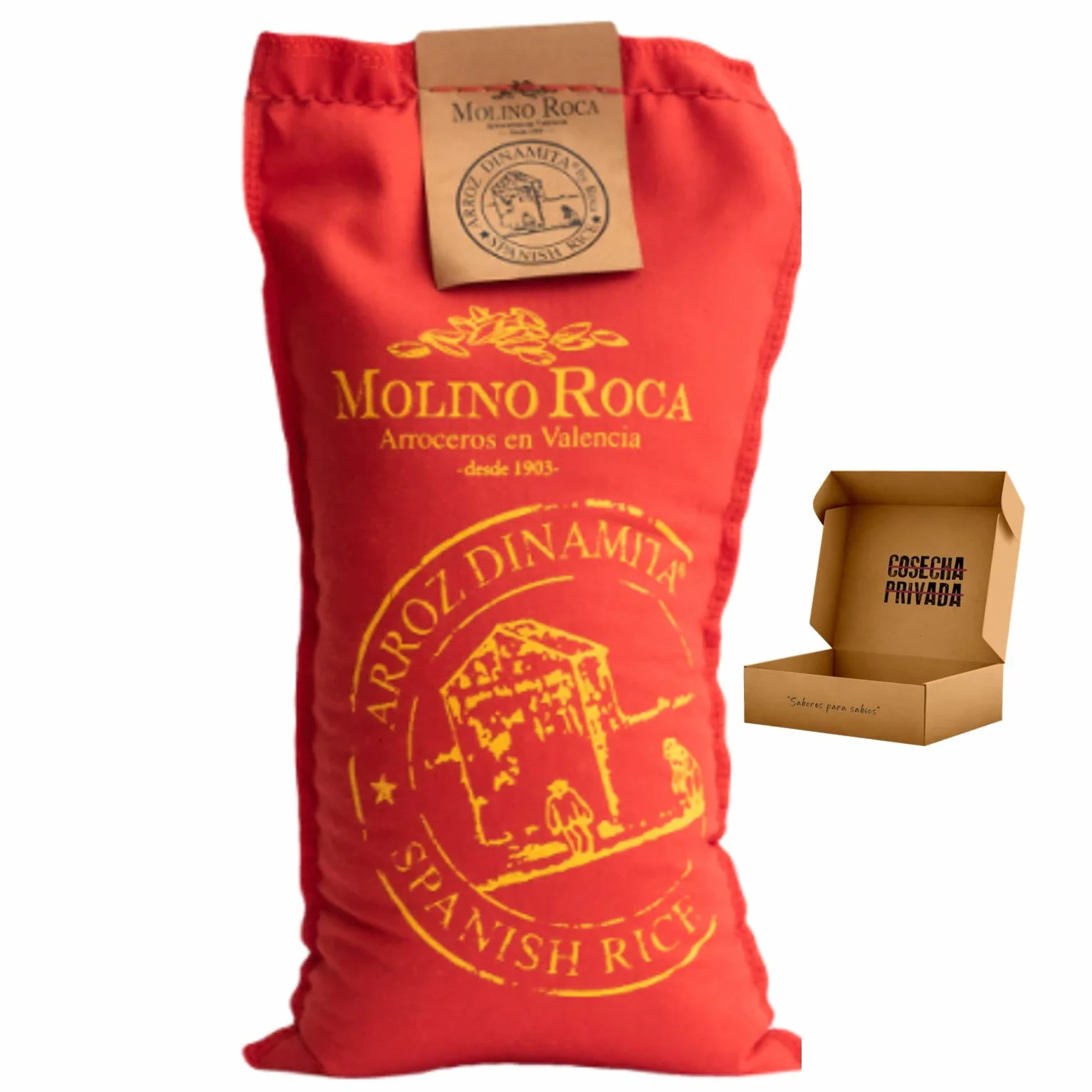 Arroz Molino Roca - Envio 24h - Dinamita - 3 Sacos 1kg Mejor Arroz Bomba del Mundo - Albufera - El Arroz de los grandes Chefs - Cosecha Privada (3 x Arroz Rojo)