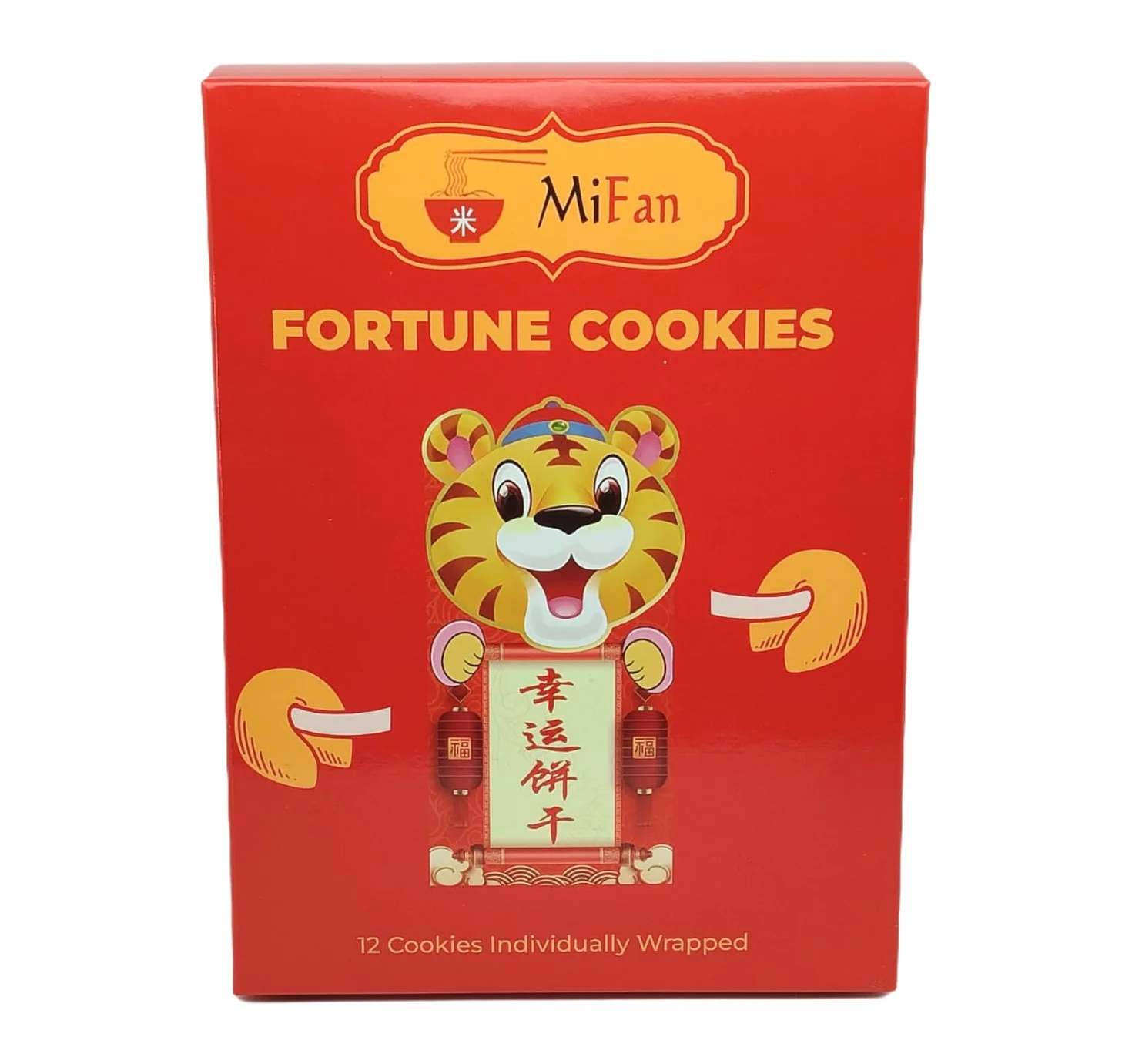 MiFan Fortuna Box - Galletas de la Fortuna Chinas, Mensajes Proféticos, Deseos en Español, Paquetes Variados, Sabor Vainilla (12 Piezas)