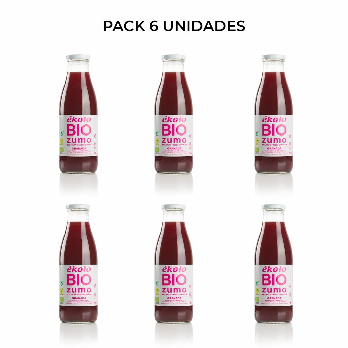 EKOLO Zumo de Granada Ecológico 100% Exprimido 6x750 ml