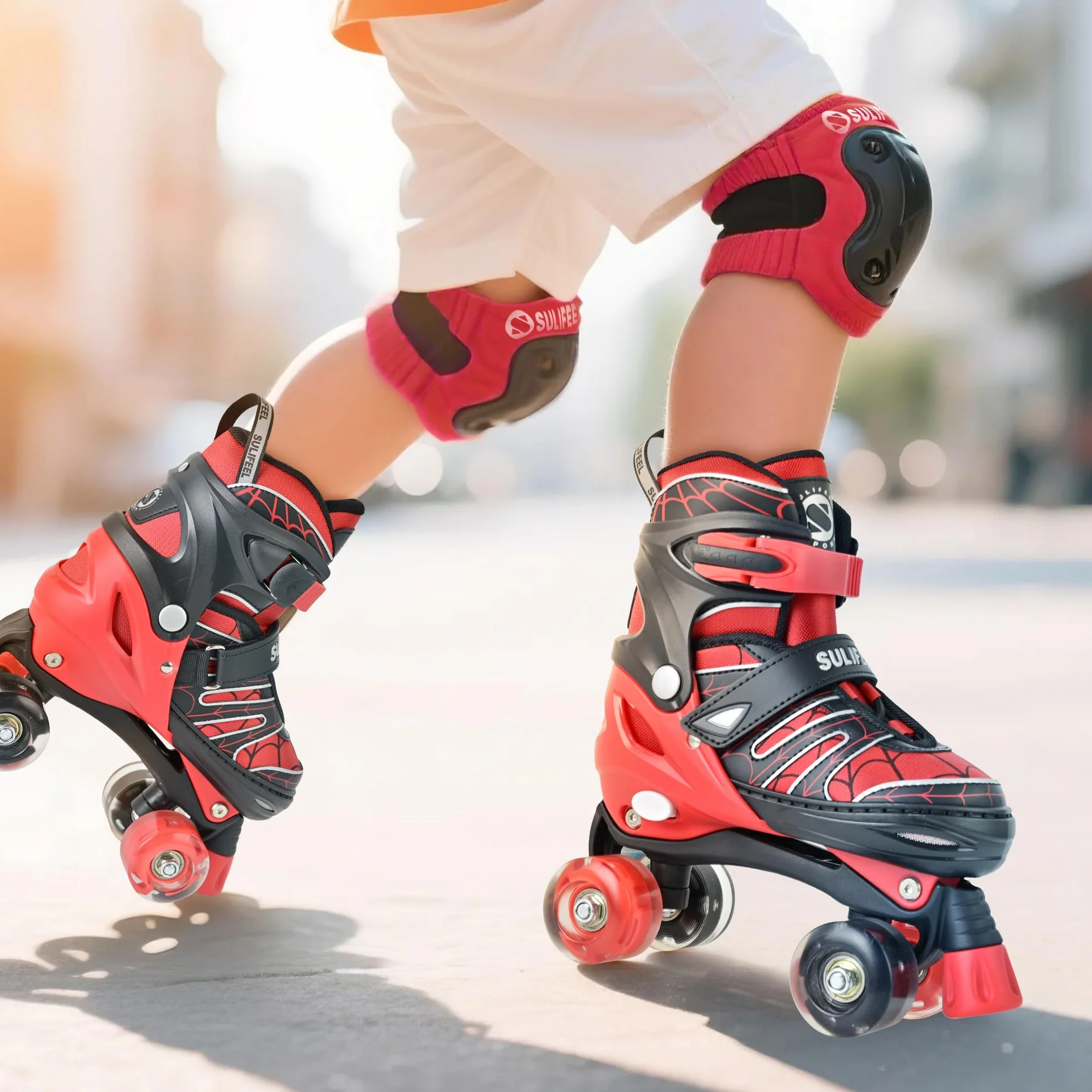 Patines de ruedas ajustables para niños SULIFEEL con luces 4 tamaños