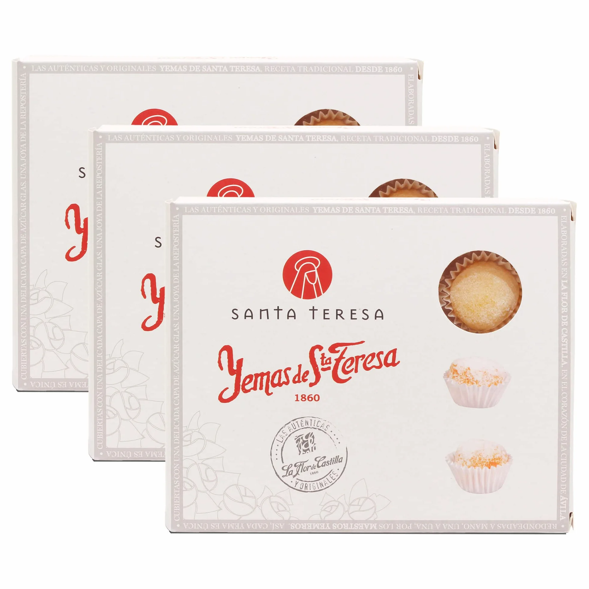Santa Teresa Pack 3 Cajas Yemas Santa Teresa Ávila Sabor Tradicional Dulce Gourmet 36 Unidades 420 Gr