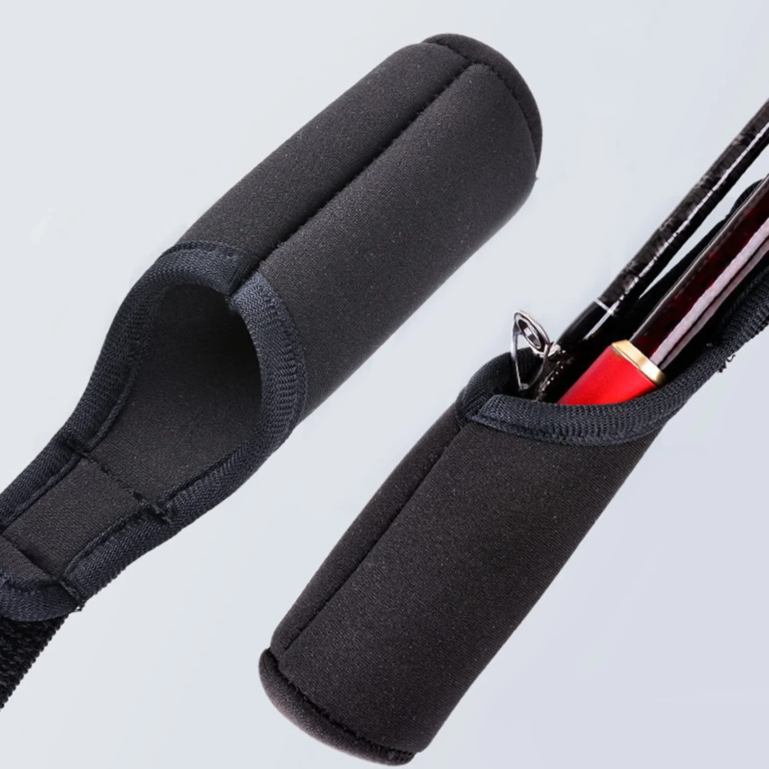 Calcetines protector ajustable de neopreno para caña de pescar